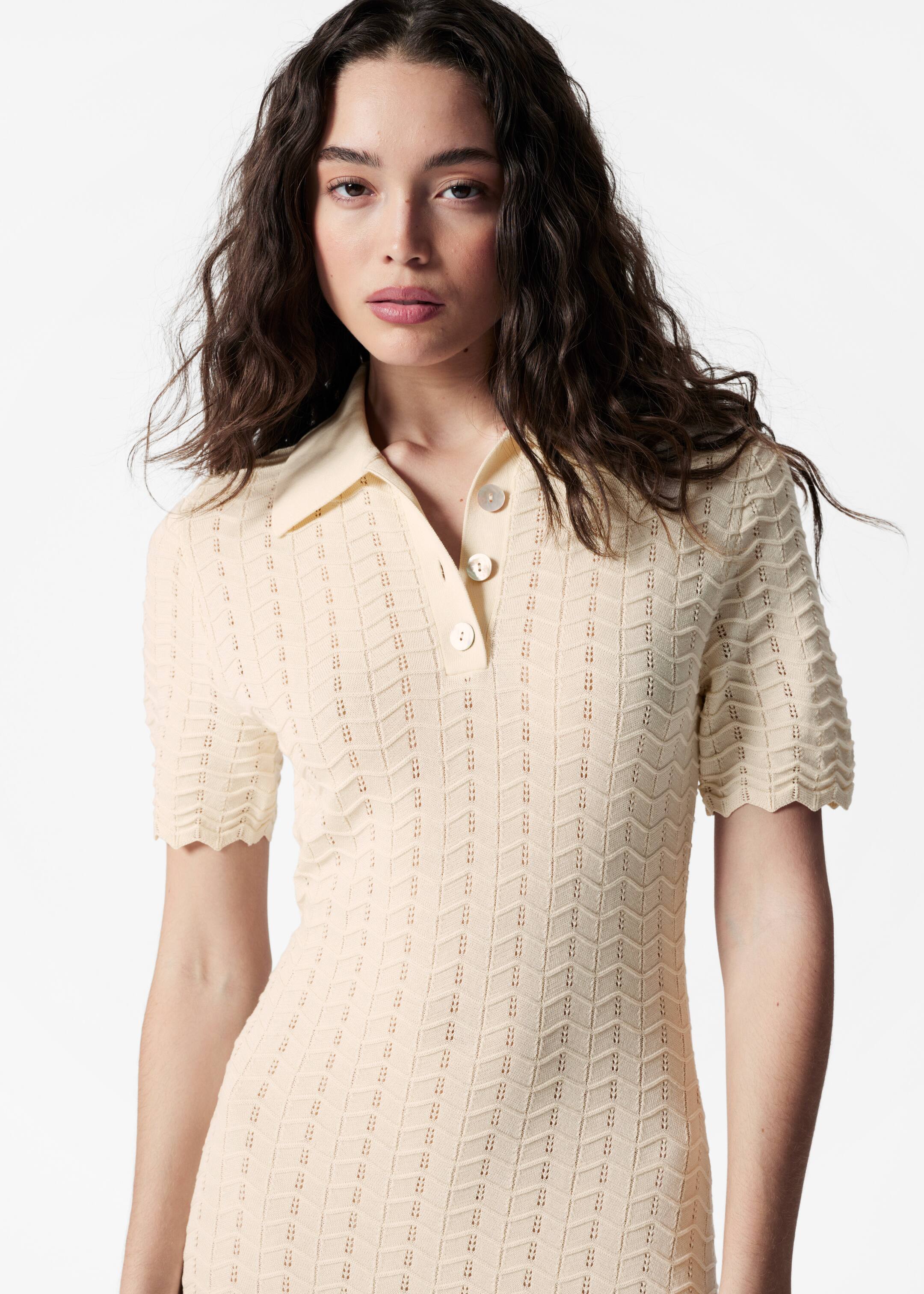 Größeres Bild anzeigen: Midikleid aus Pointelle-Strick - Creme - Ladies | H&M AT 2