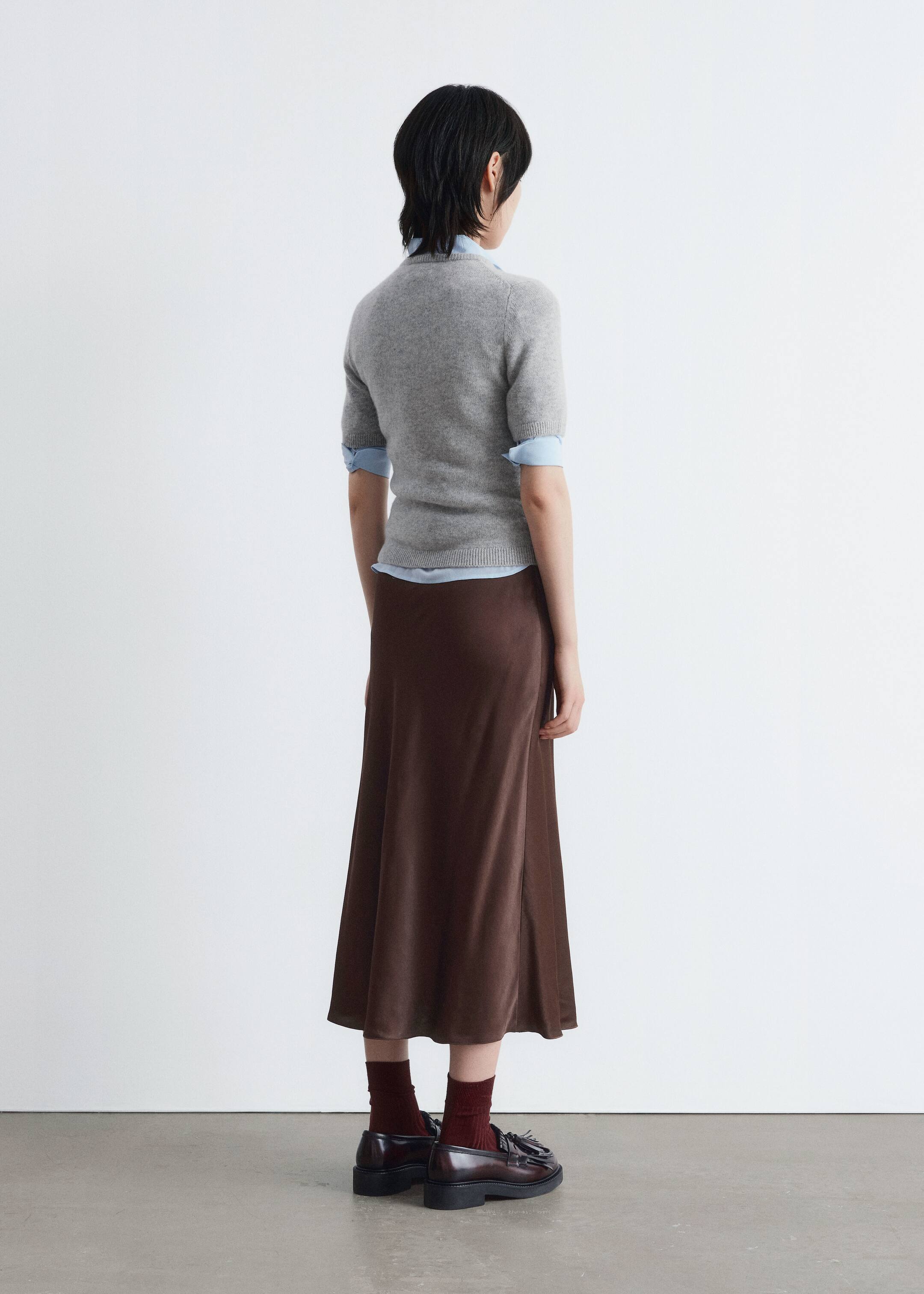 Grösseres Bild ansehen: Strick-T-Shirt aus aus Kaschmir - Hellgrau - DAMEN | H&M CH 5