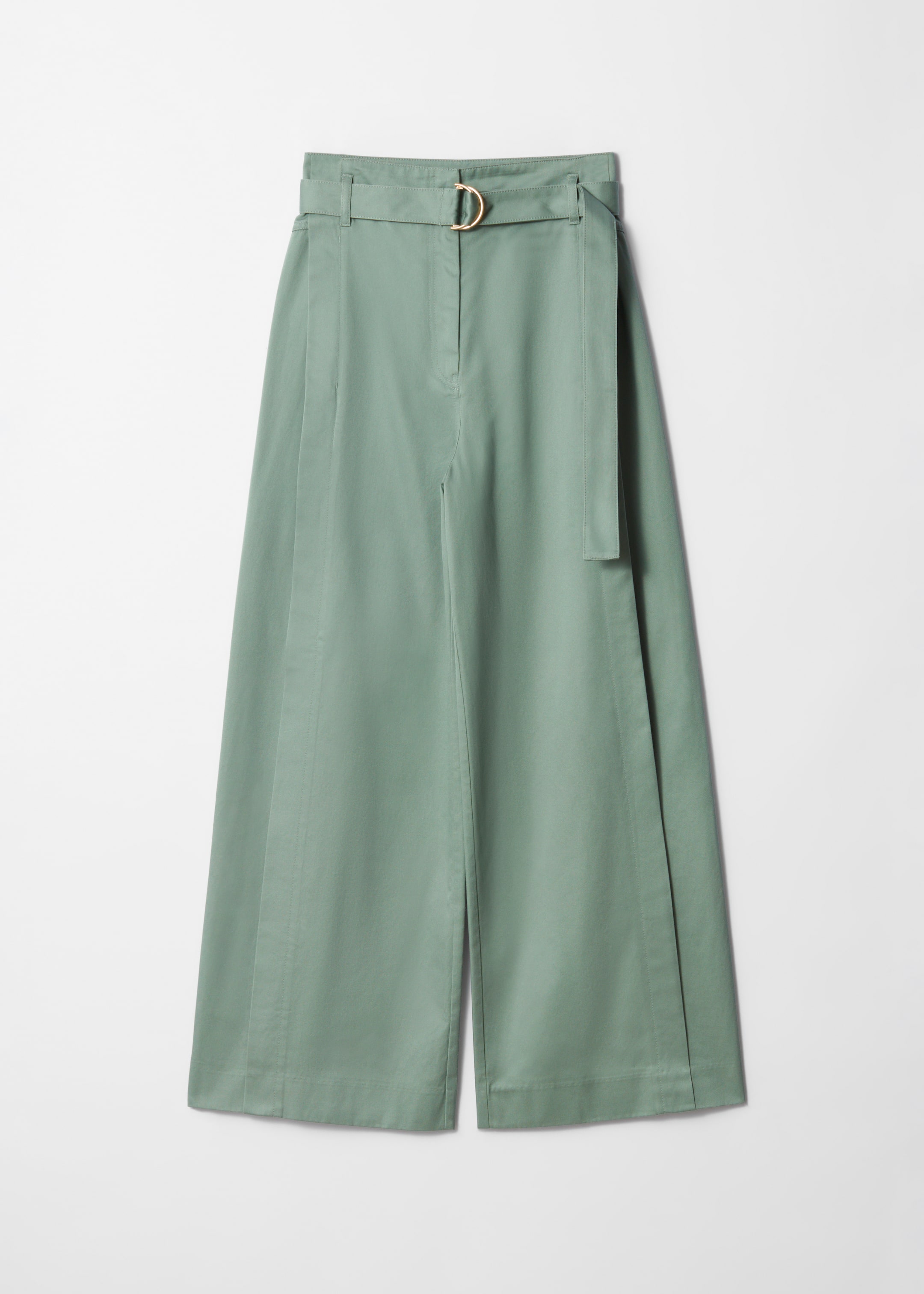 Agrandir l'image: Pantalon large ceinturé - Vert - FEMME | H&M FR 1
