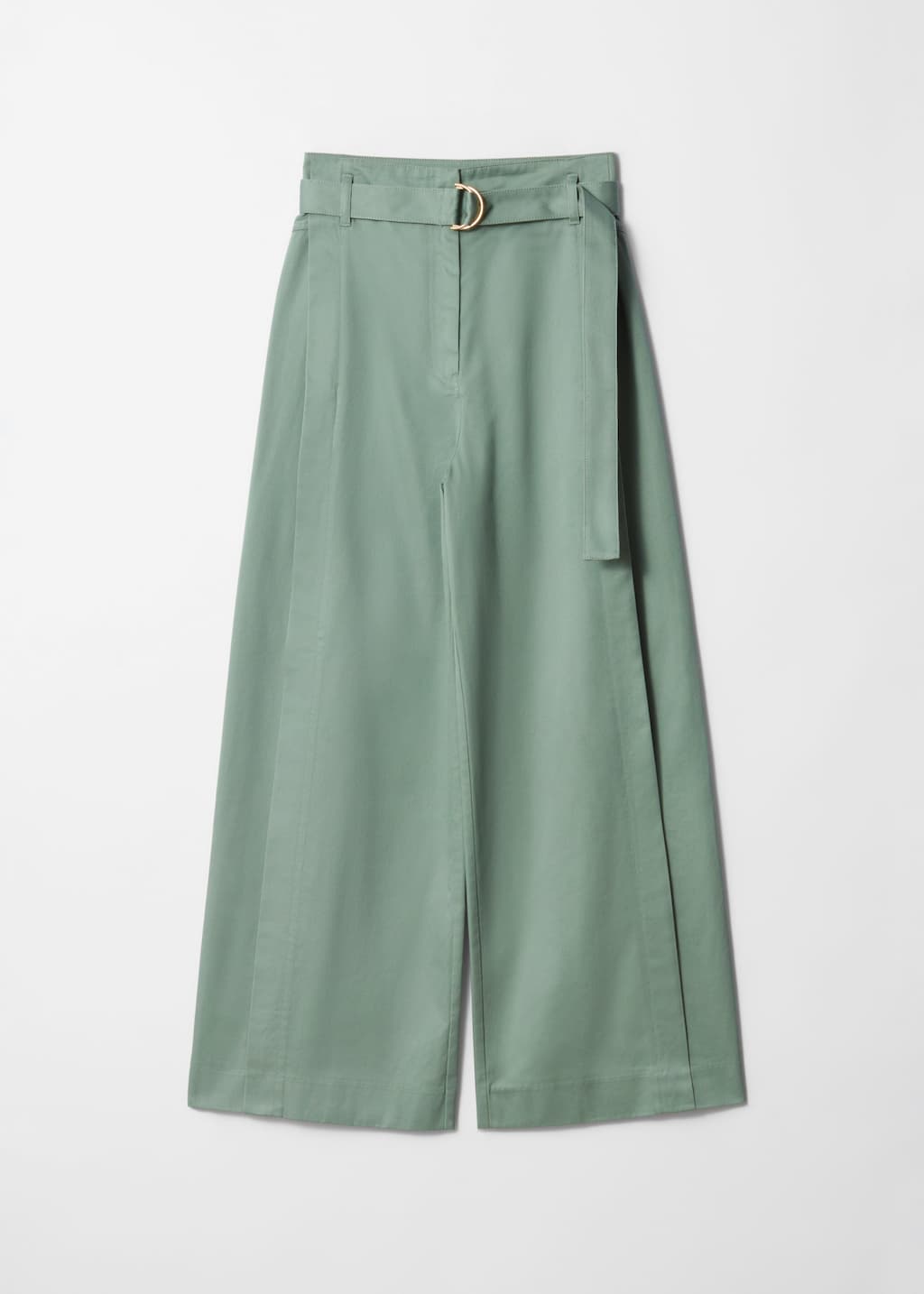 Pantaloni a gamba larga con cintura - Verde - Natura morta