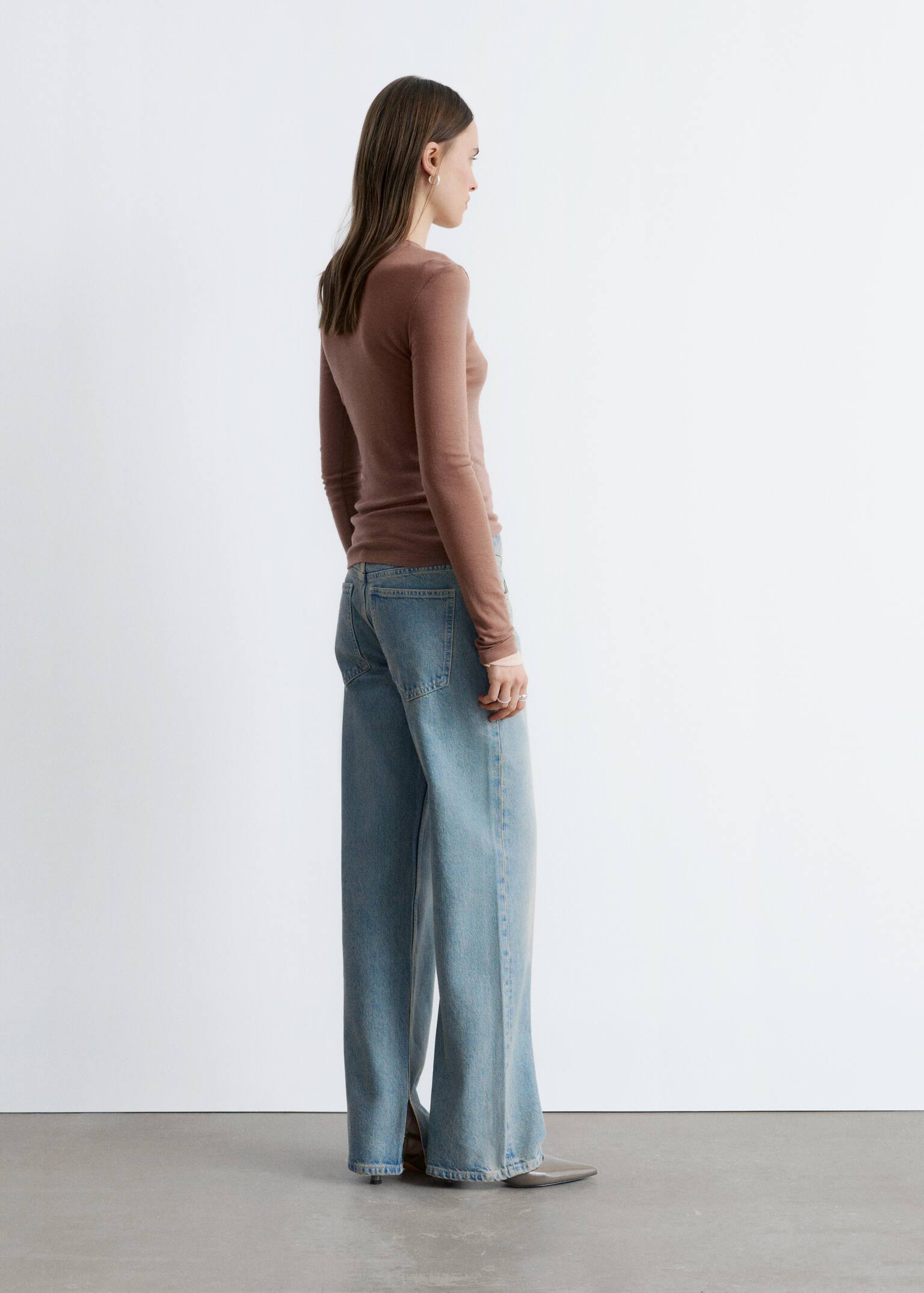 Haut en laine à demi-patte - Marron chiné/Gris chiné - 6