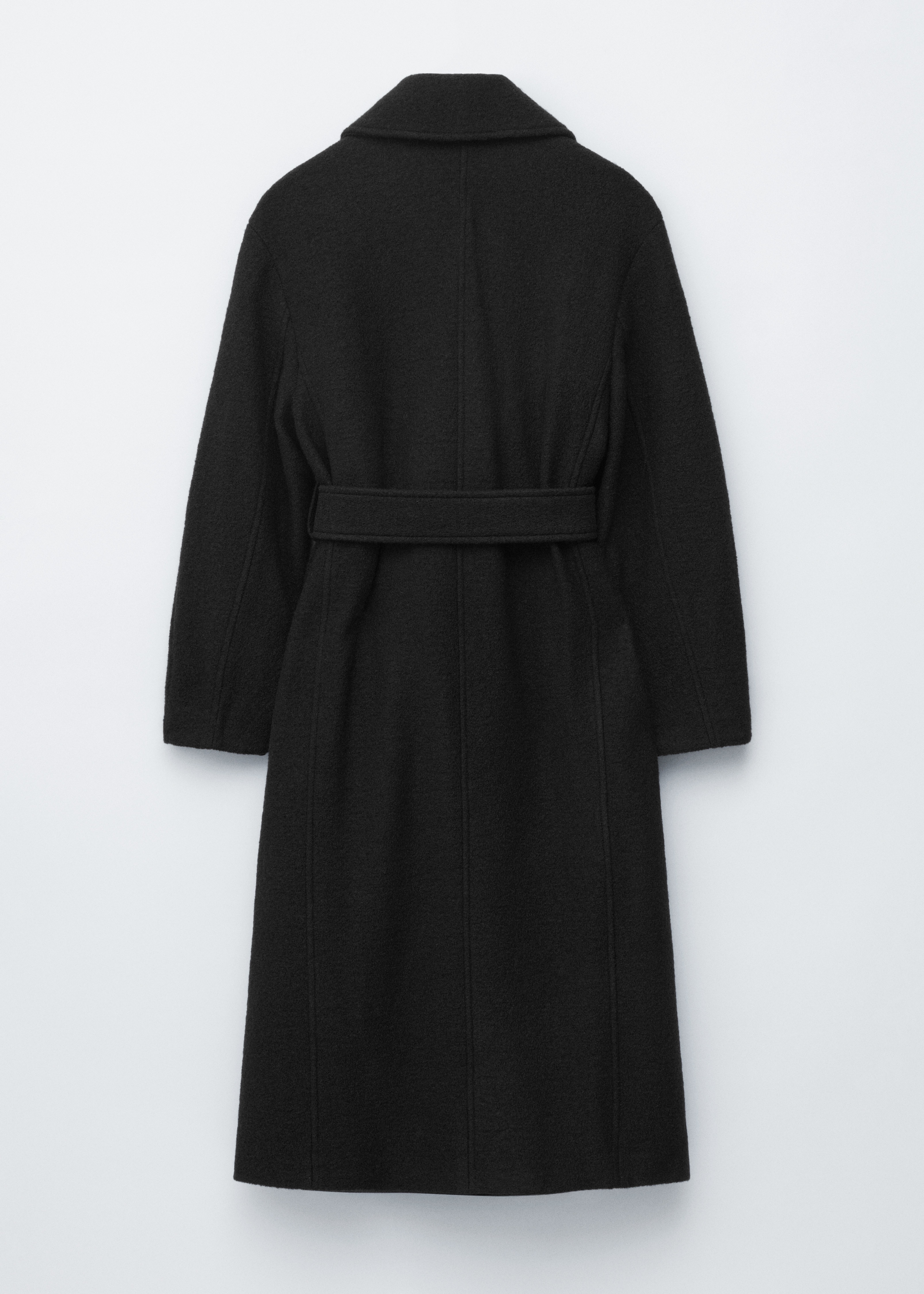 Casaco de lã volumoso com cinto - Preto/Roxo escuro/Azul marinho/Castanho toupeira mesclado/Beige