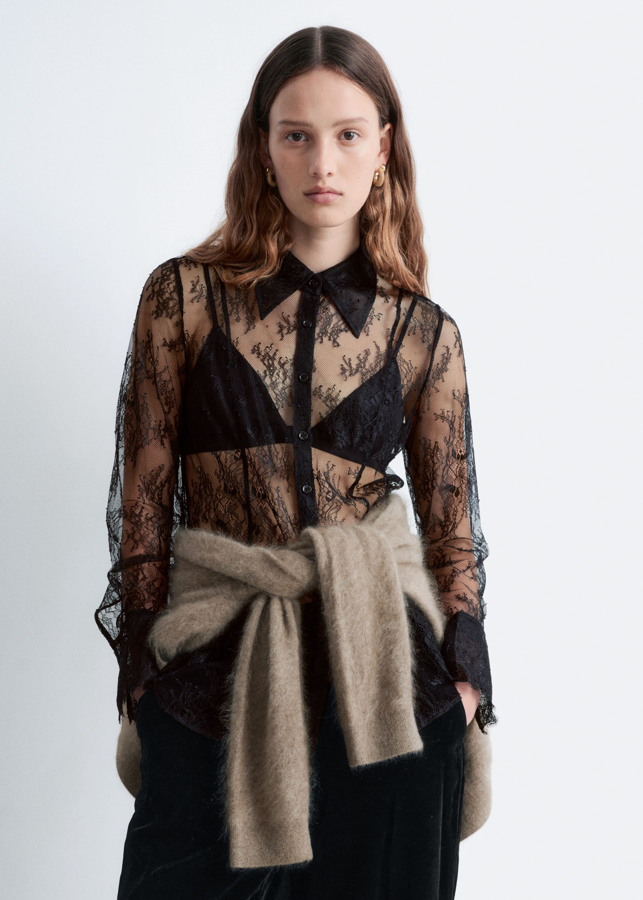 Image of Tapered Lace Shirt