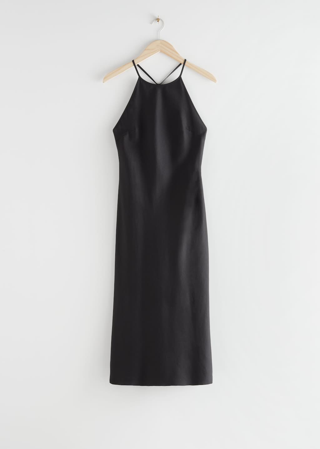 Criss Cross Strap Midi Dress - Brown - Bodegón
