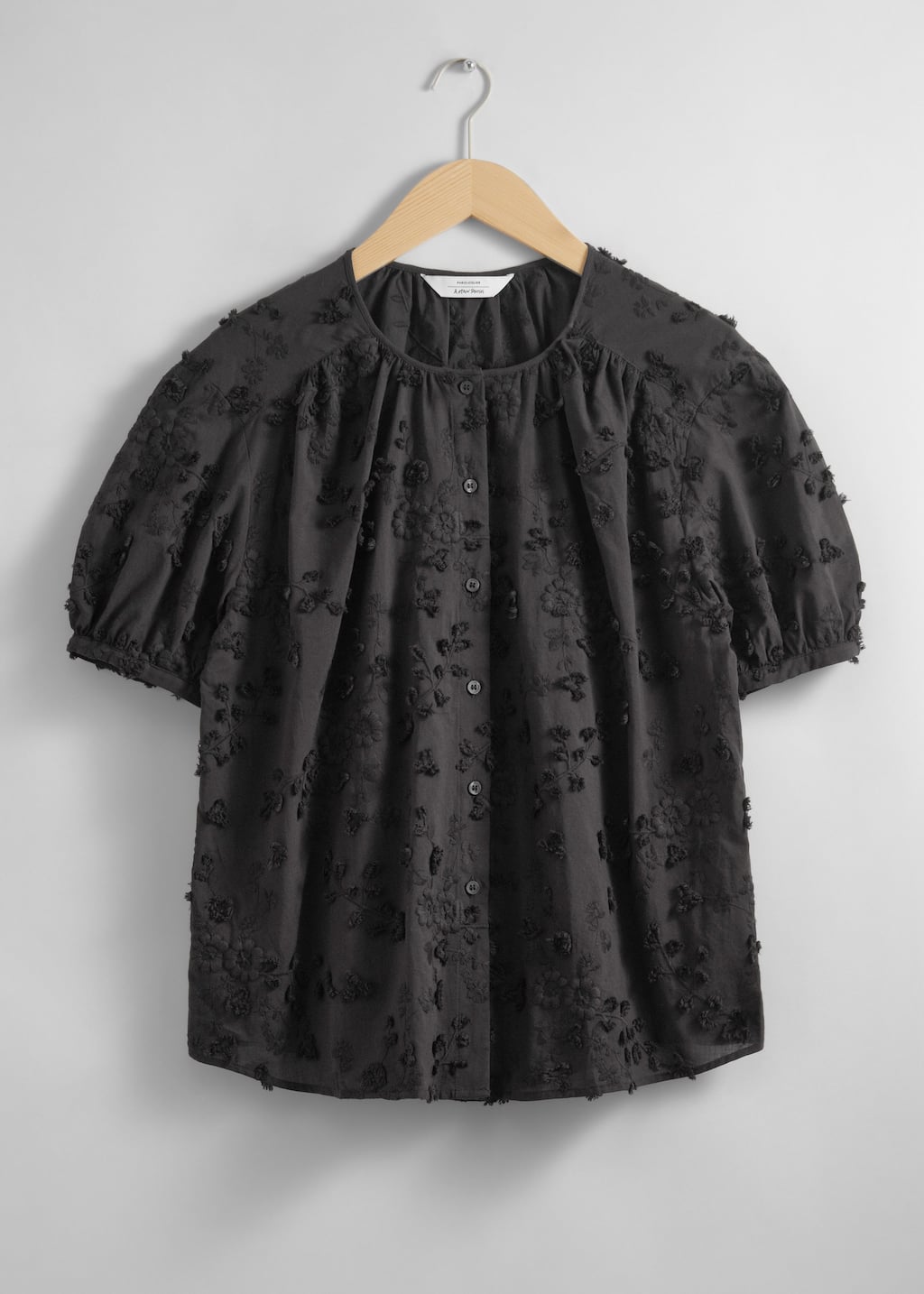Oversized Puff-Sleeve Blouse - White - Still Life