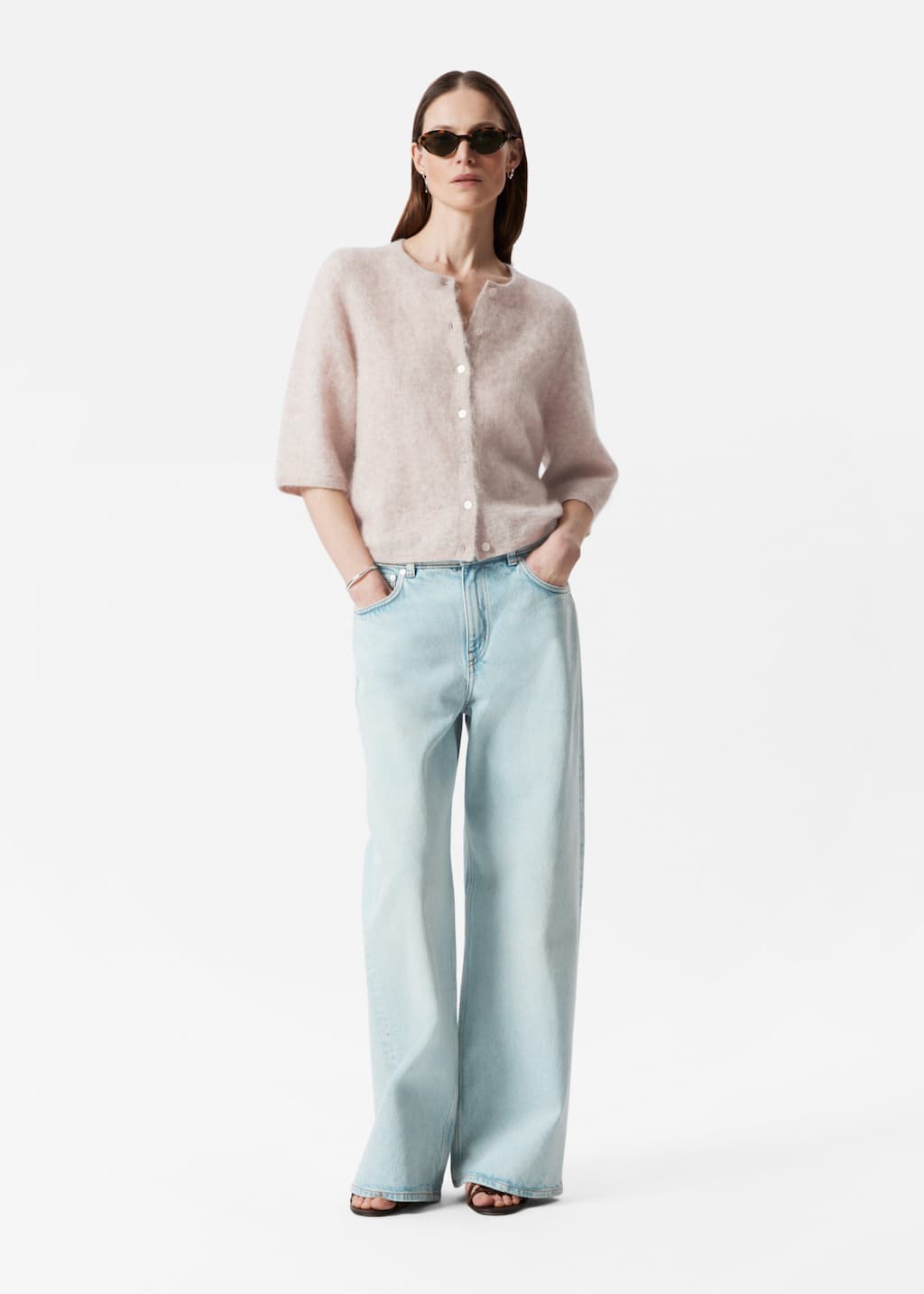 Image of Cardigan i mohairblandning