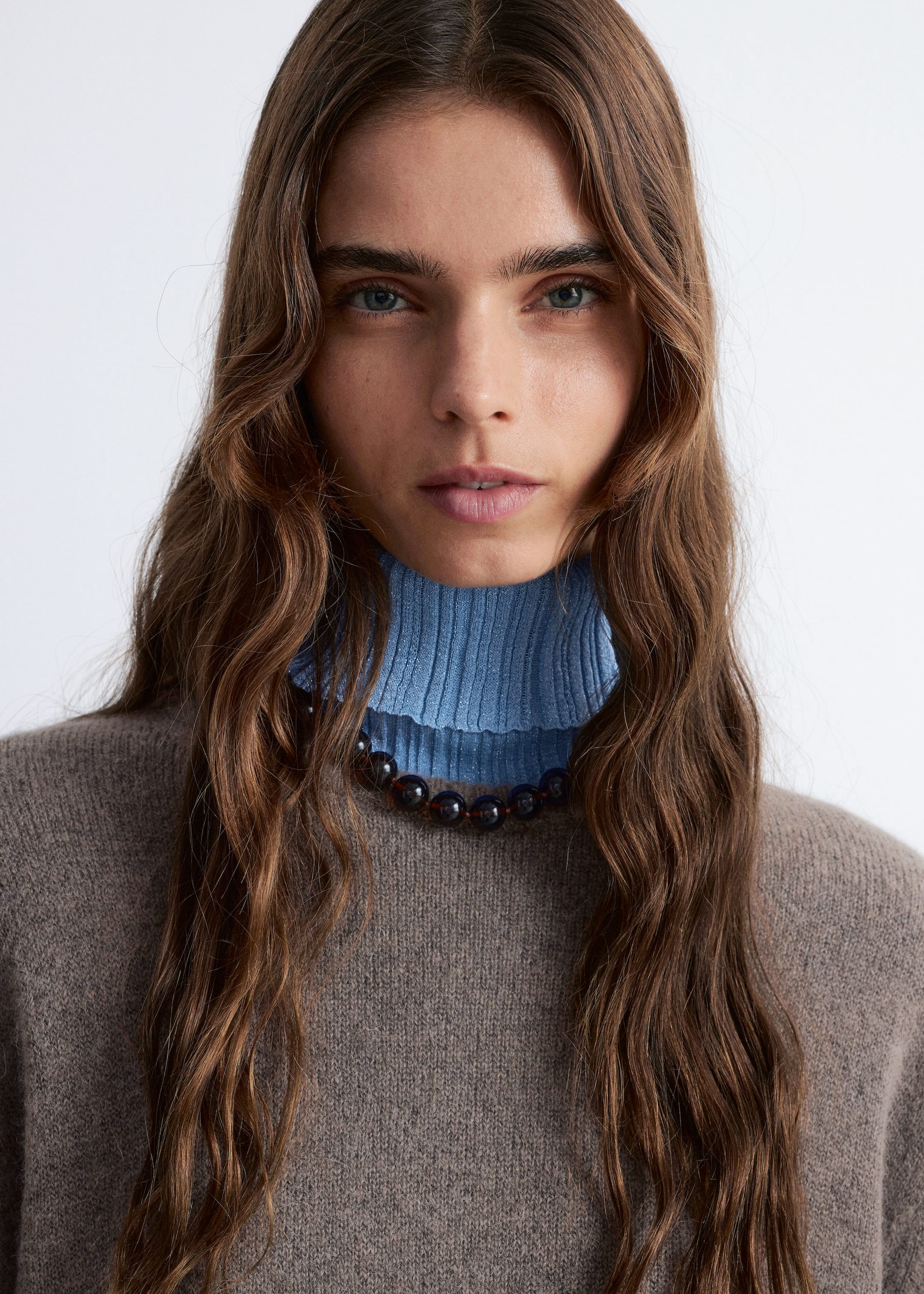 Visa större bild: Stickad tröja i alpackablandning - Beige - DAM | H&M SE 3