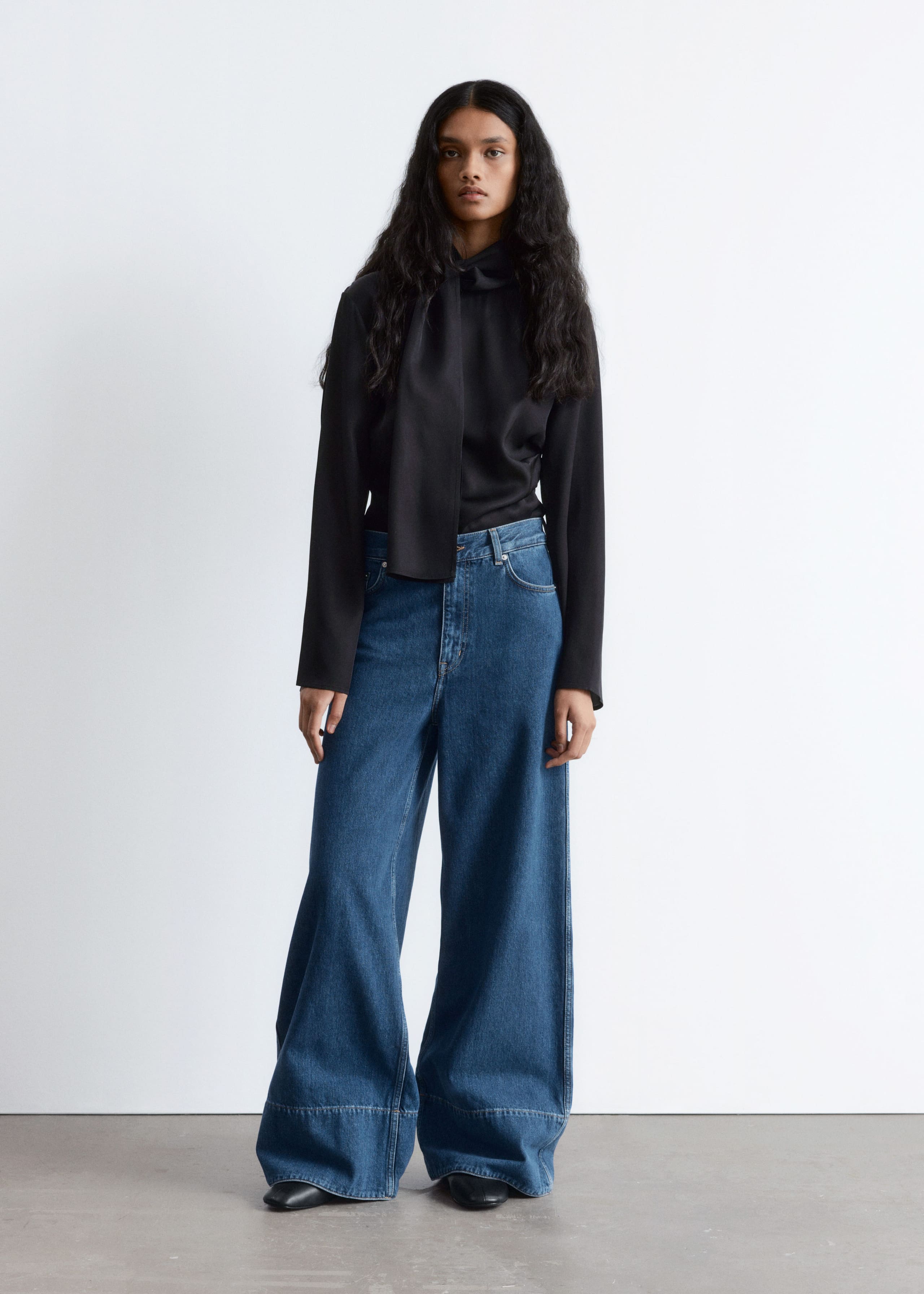 Image of Long Wide-Leg Jeans