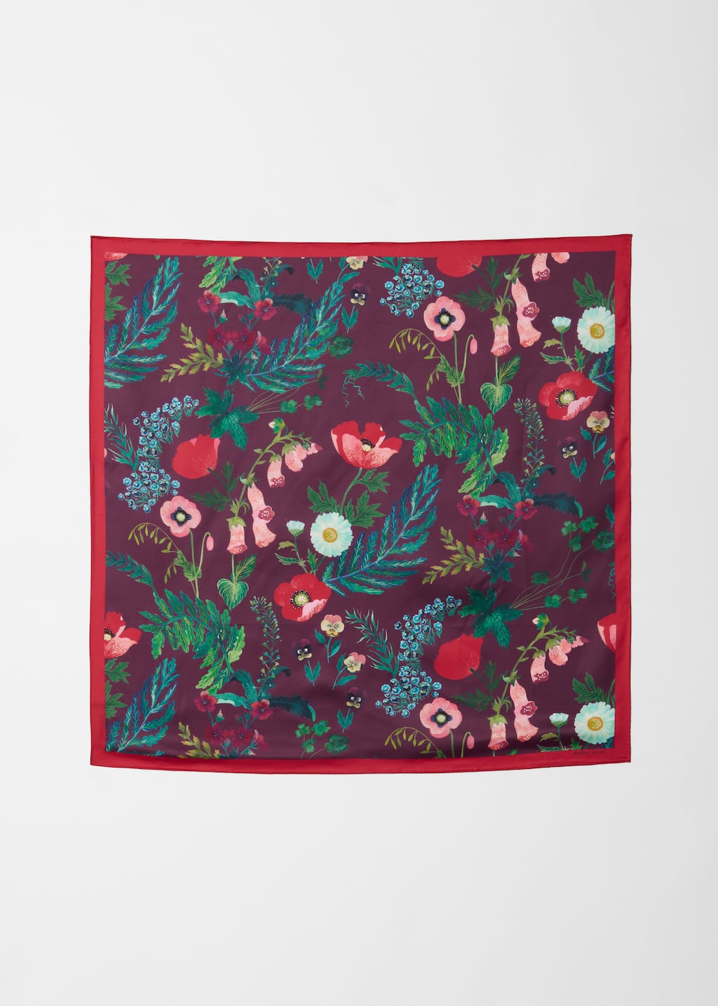 Foulard carré à motif fleuri