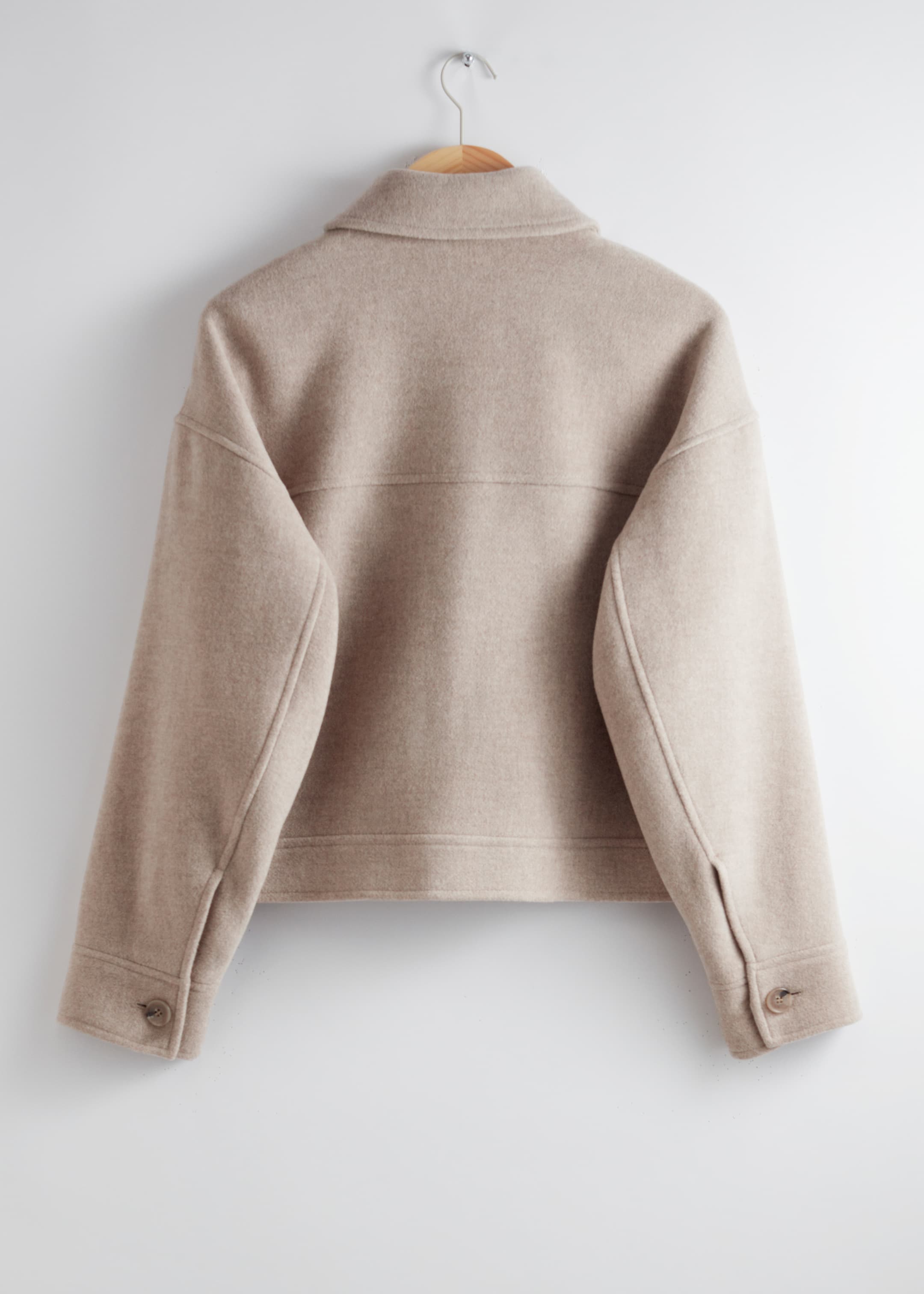 Näytä suurempi kuva: Villakangastakki kääntökauluksella - Beige - NAISET | H&M FI 2