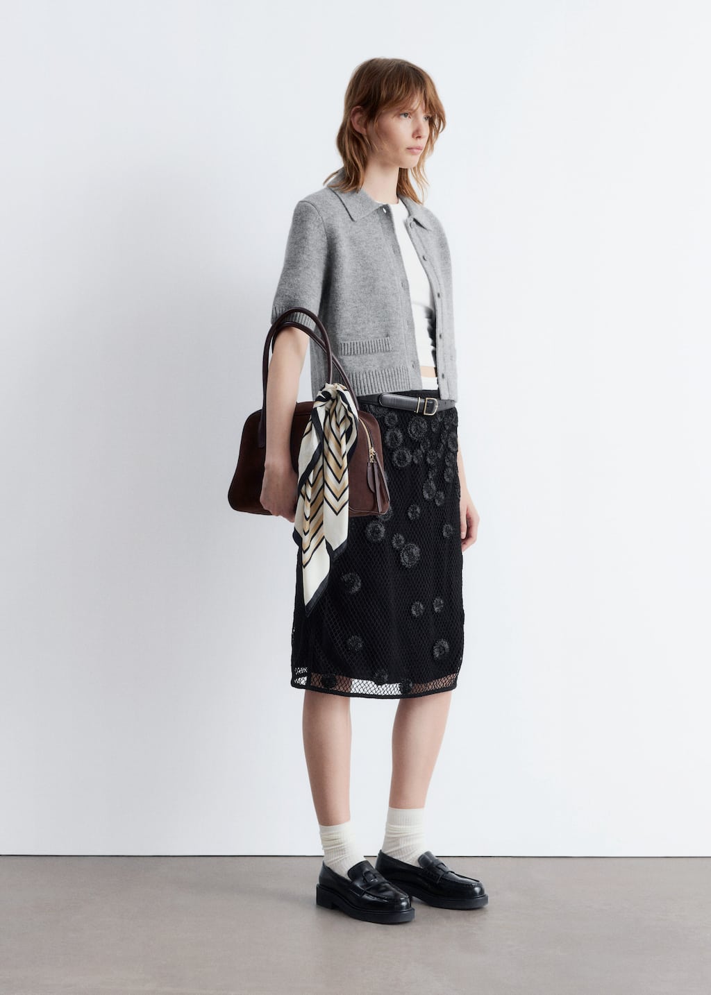 Image of Short-Sleeve Merino-Blend Cardigan