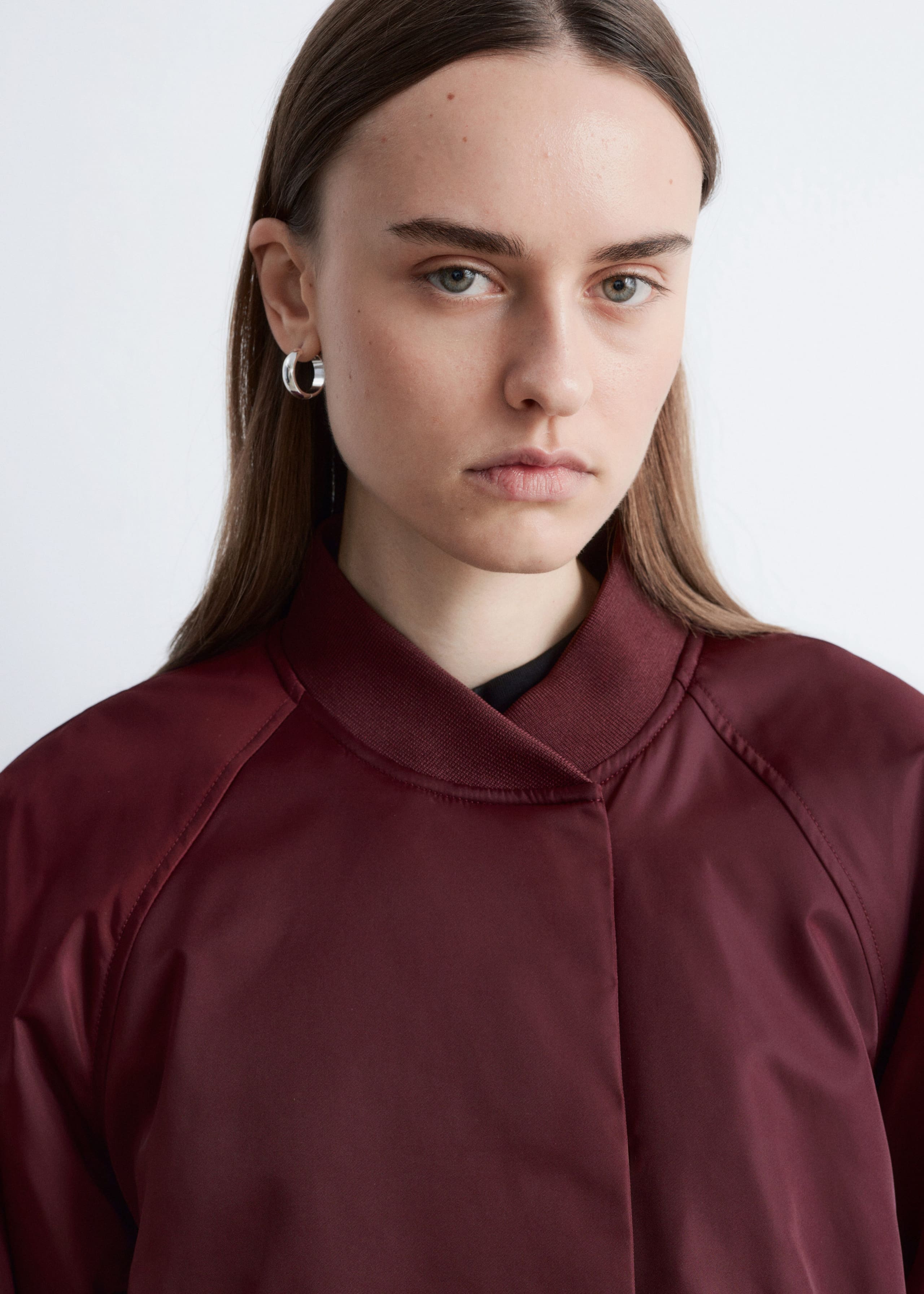 Image of Voluminous-Sleeve Bomber Jacket