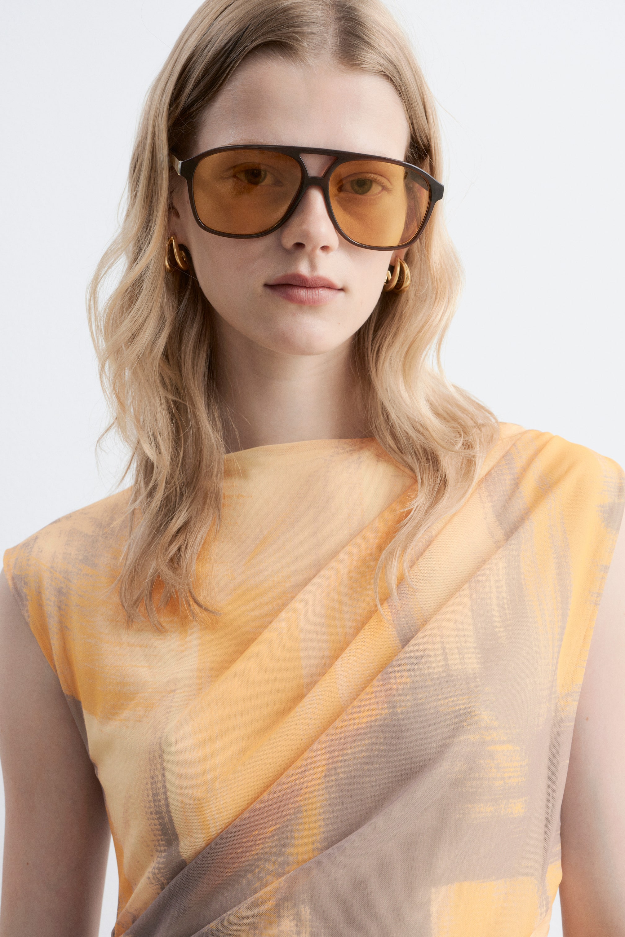 Nagyobb kép megtekintése: Oversized Aviator napszemüveg - Barna/Sárga - NŐI | H&M HU 1