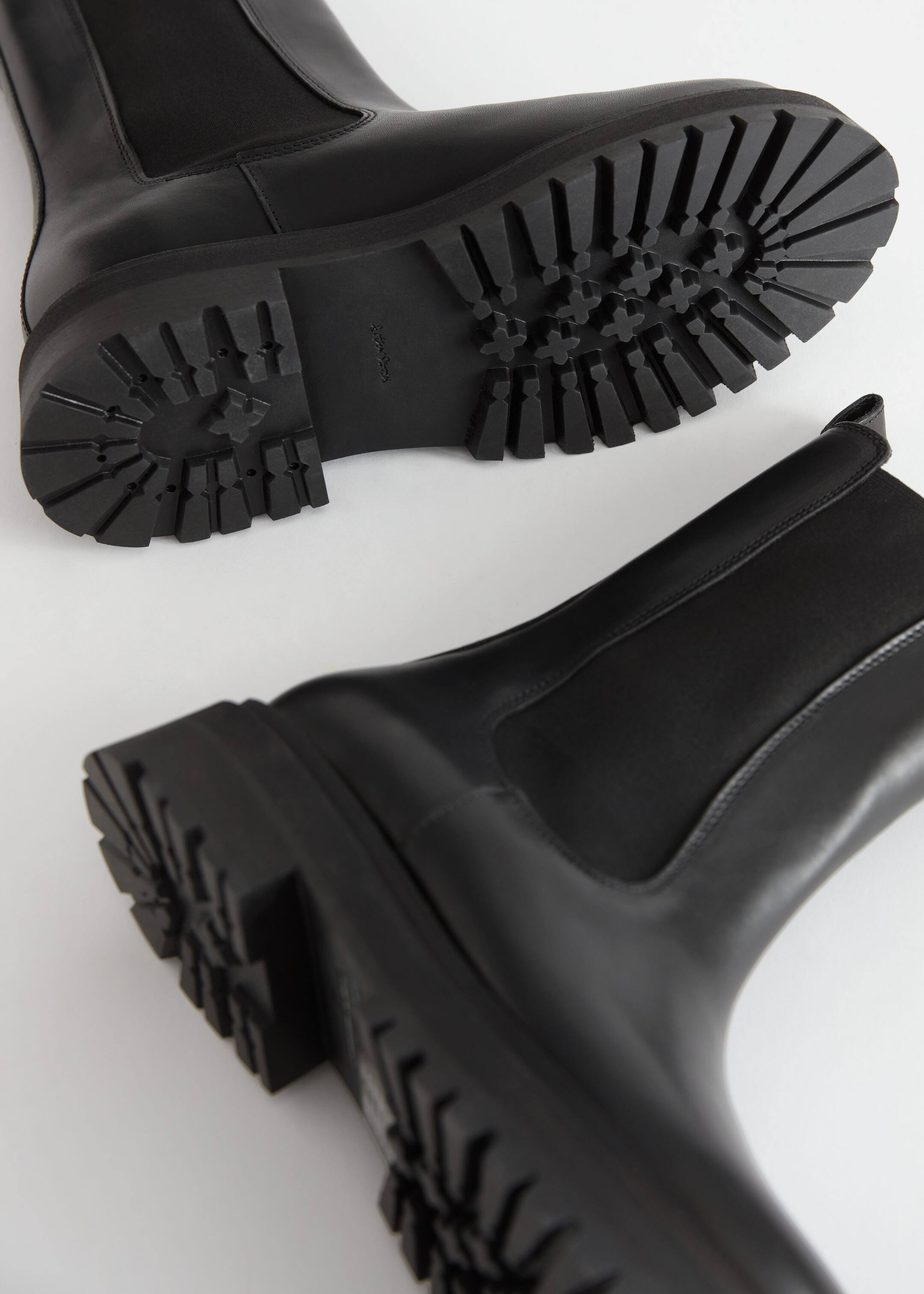 View larger image: Chunky Chelsea Leather Boots - Black - Ladies | H&M GB 4