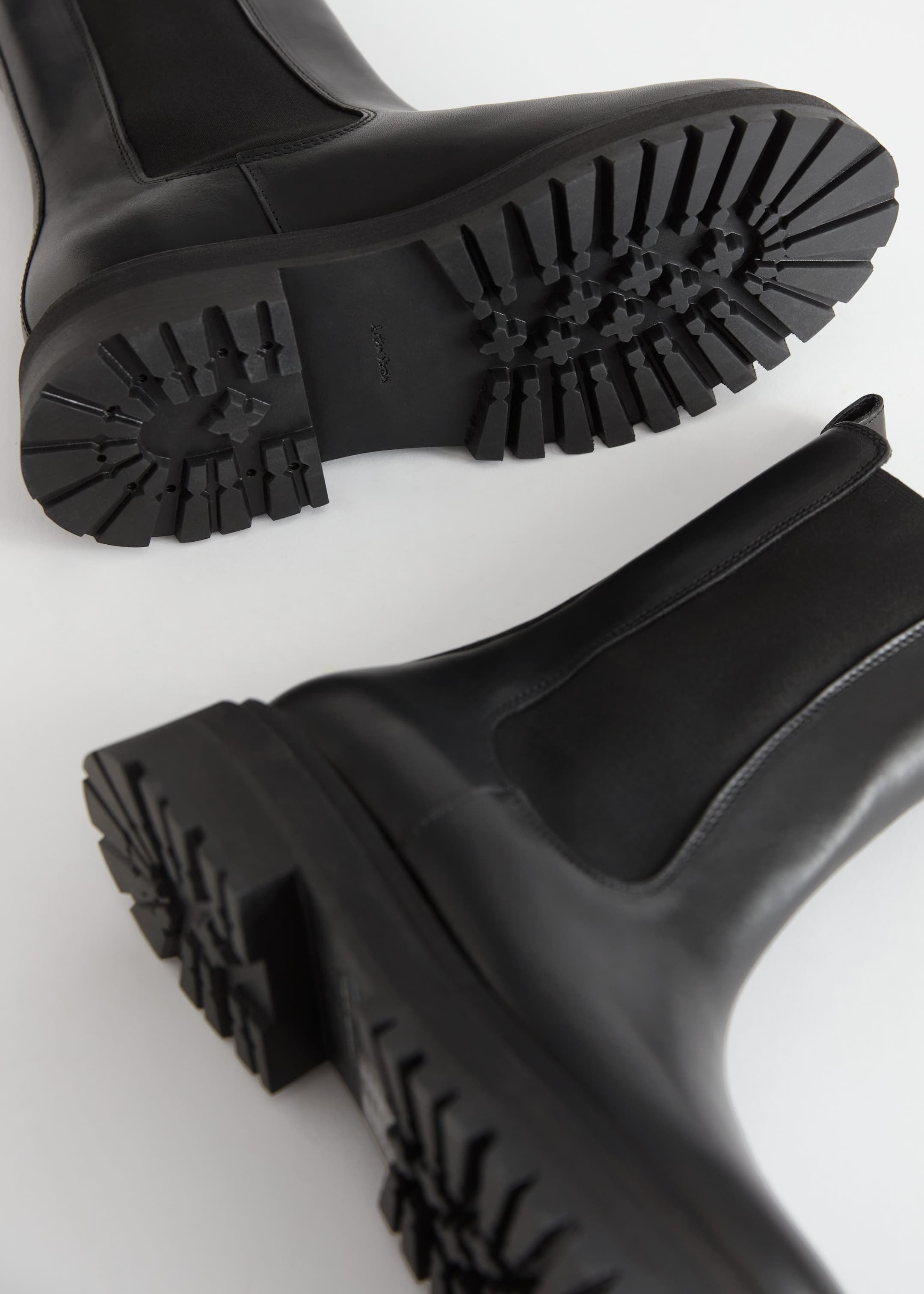 View larger image: Chunky Chelsea Leather Boots - Black - Ladies | H&M GB 4