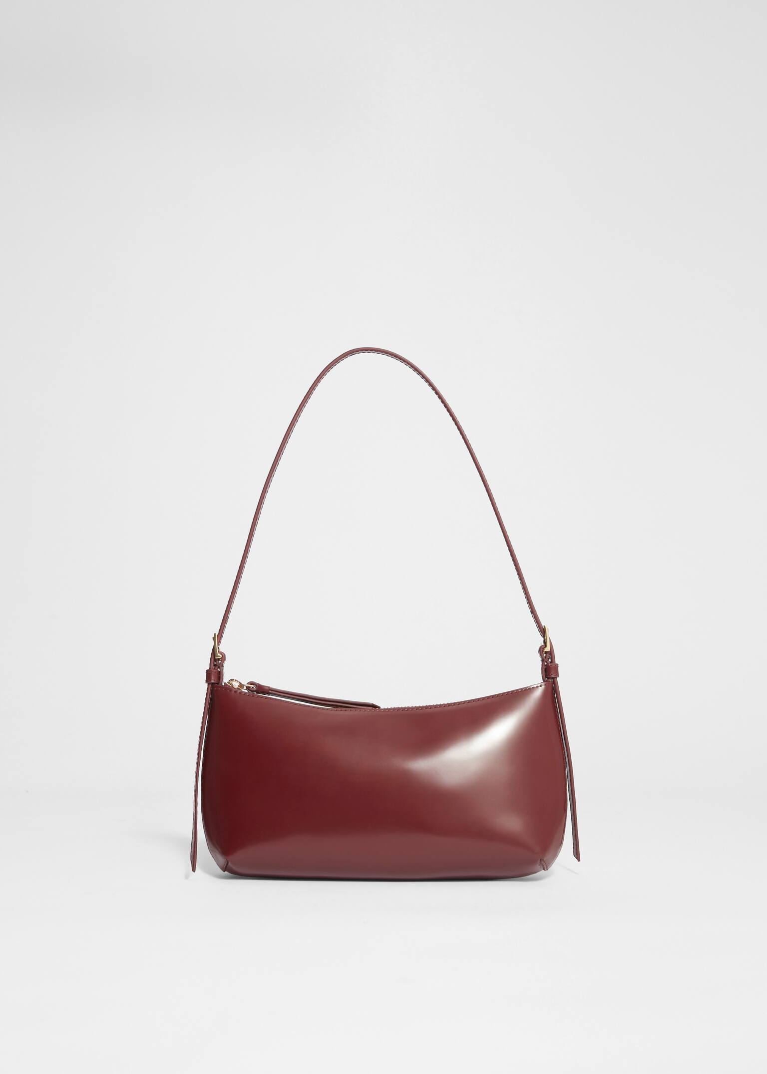 Petit Leather Shoulder Bag - Burgundy - 1