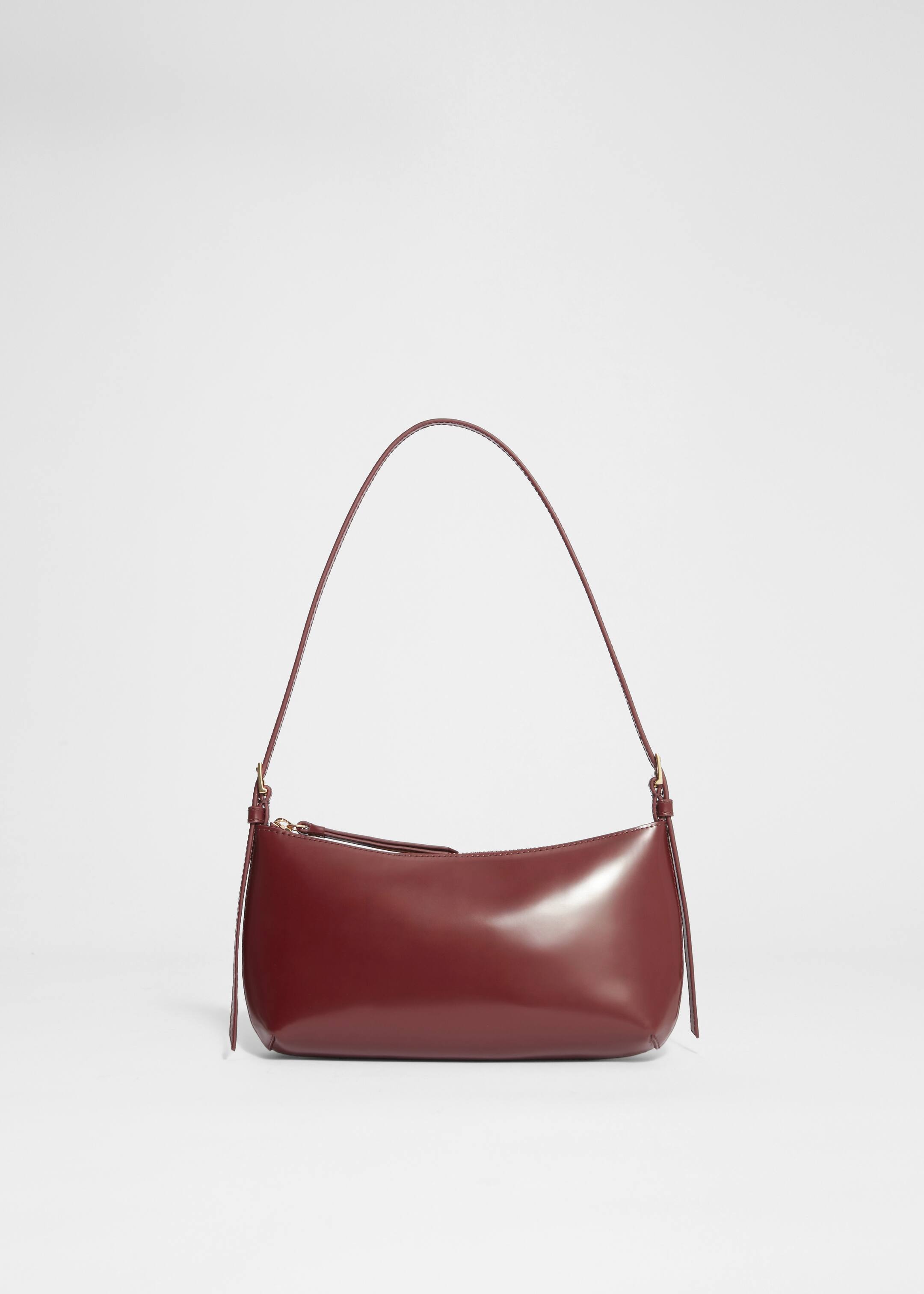 הצגת תמונה גדולה יותר: Petit Leather Shoulder Bag - Burgundy - Ladies | H&M IL 1