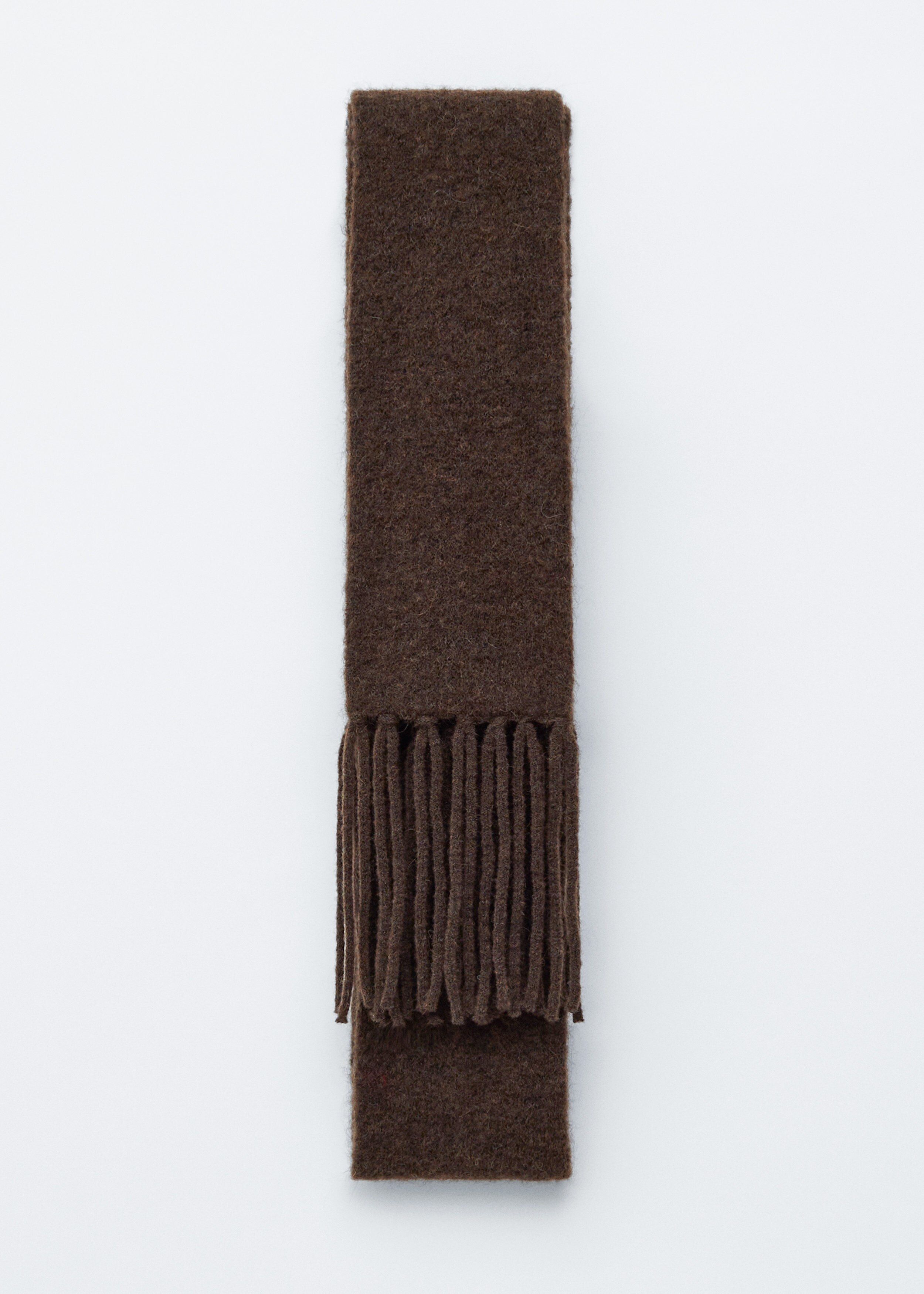 Alpaca-Blend Fringed Slim Scarf