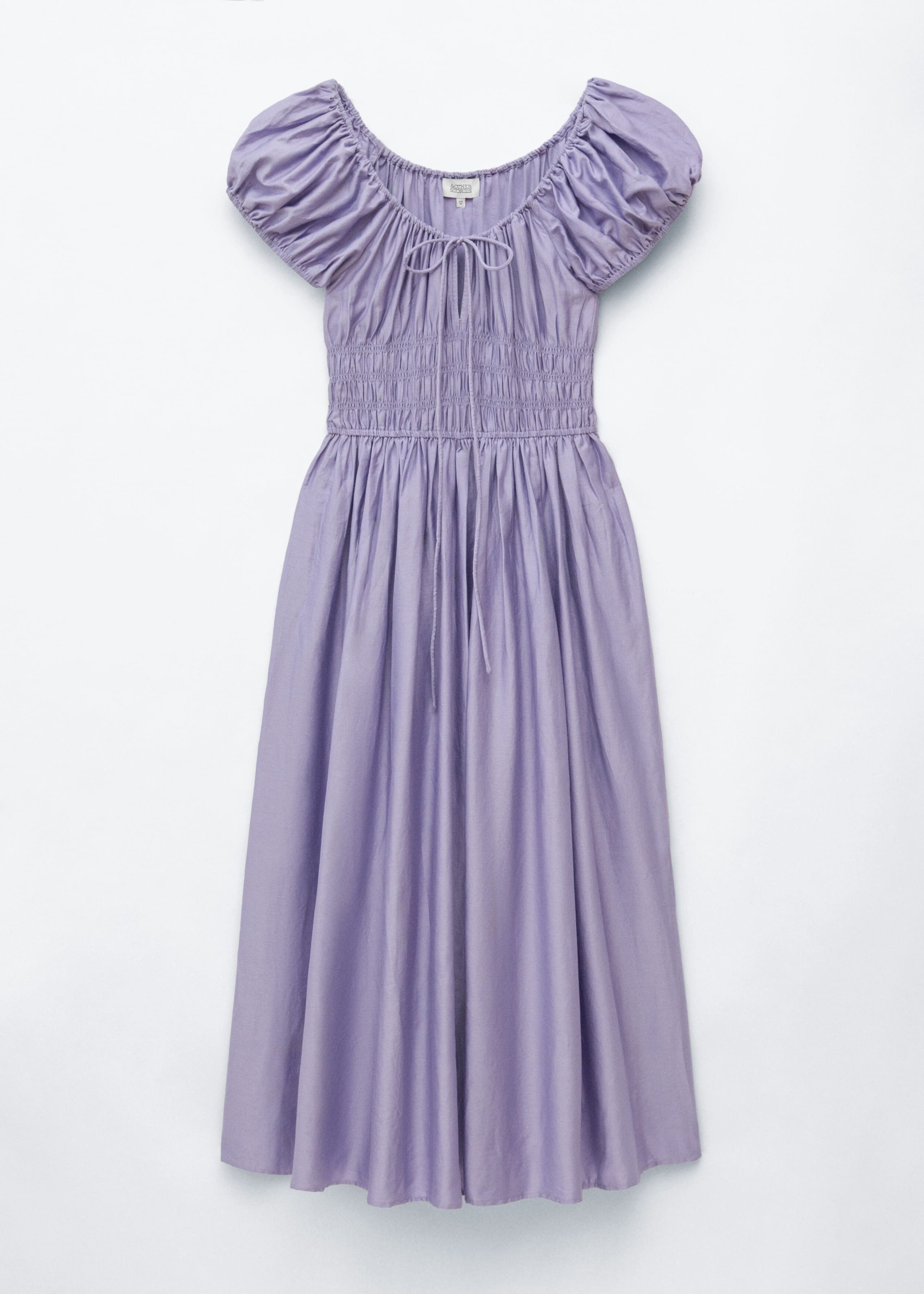 Cotton Smocked Midi Dress - Lilac - Still Life
