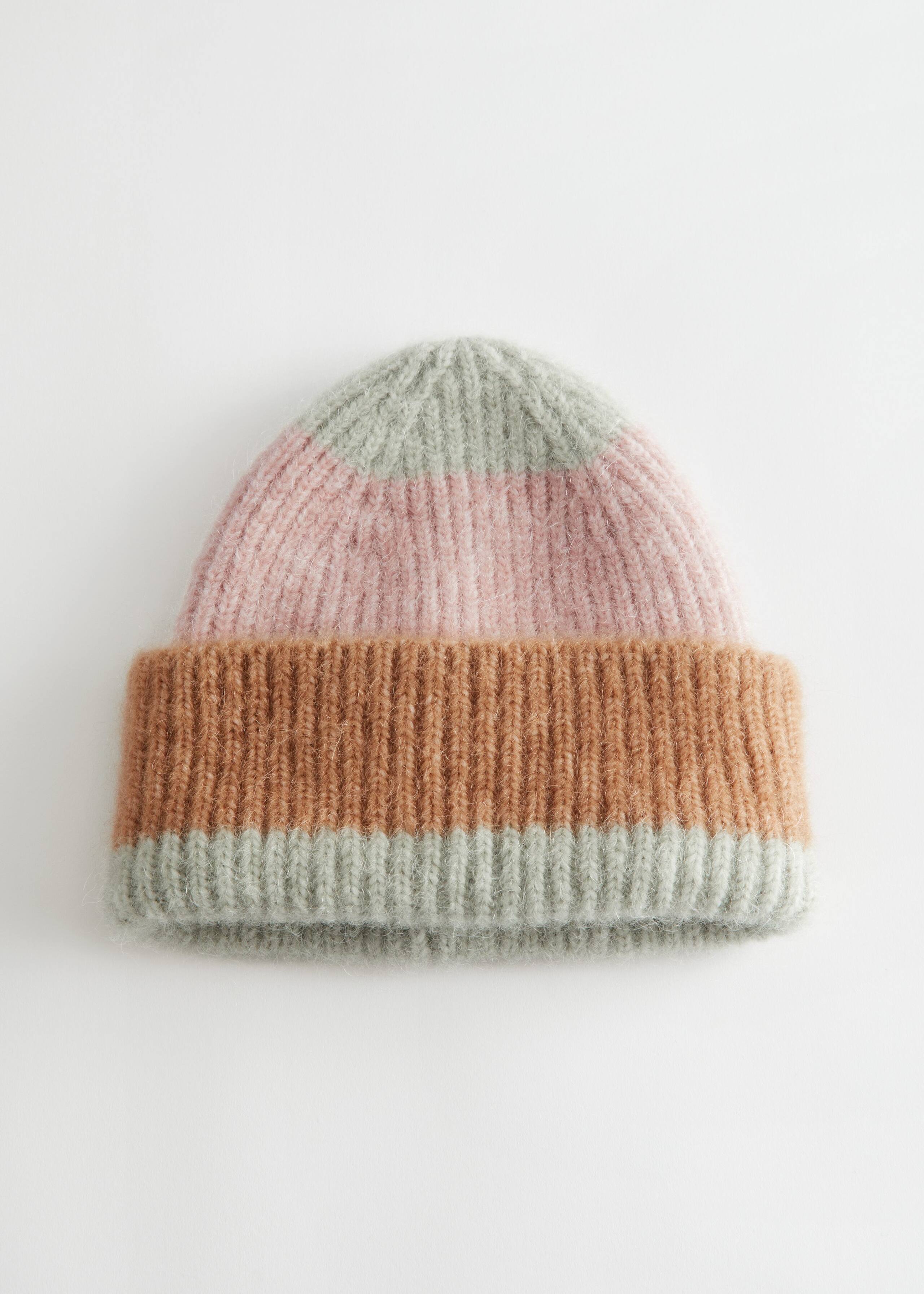 Fuzzy Mohair Beanie - Yellow, Pink - Natura morta