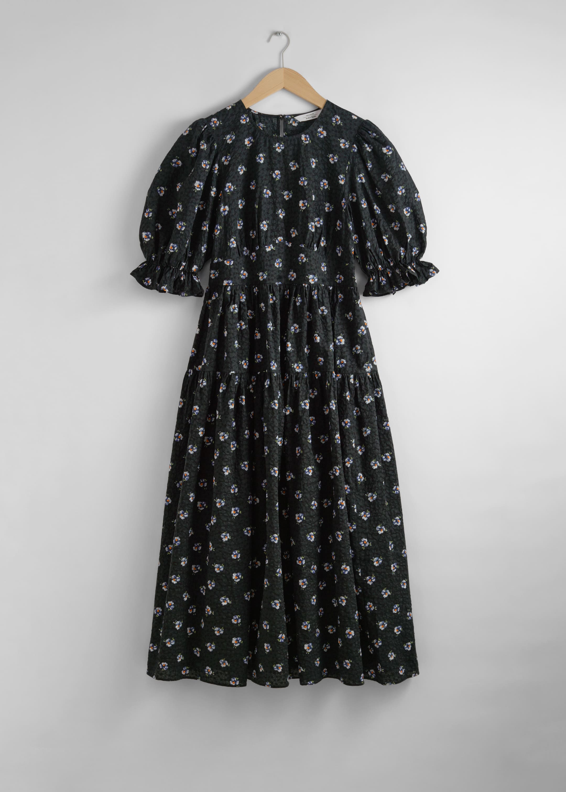 Größeres Bild anzeigen: Midikleid mit Puffärmeln - Schwarz/Print - Ladies | H&M AT 1