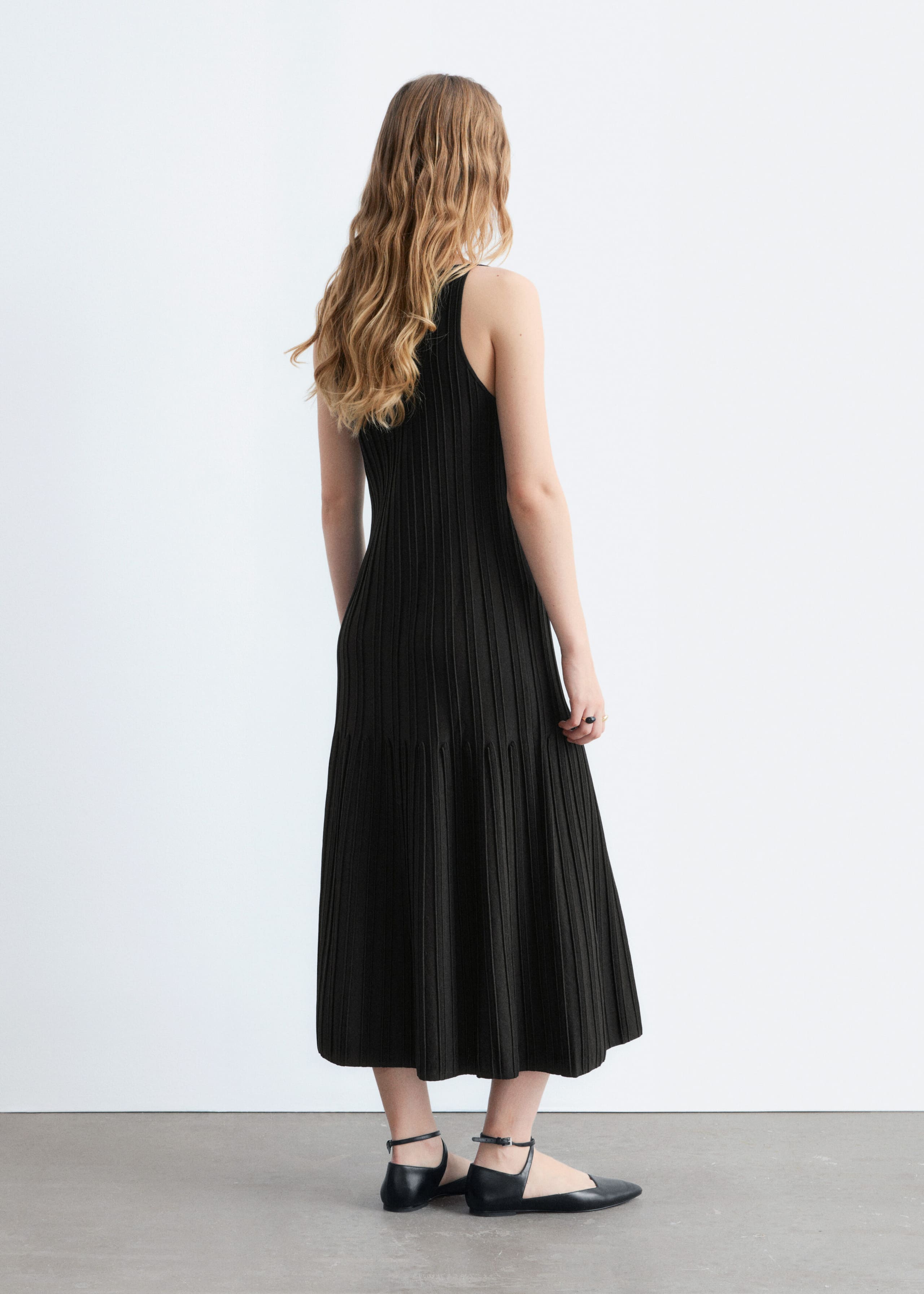 Image of Rib-Knit Midi Dress