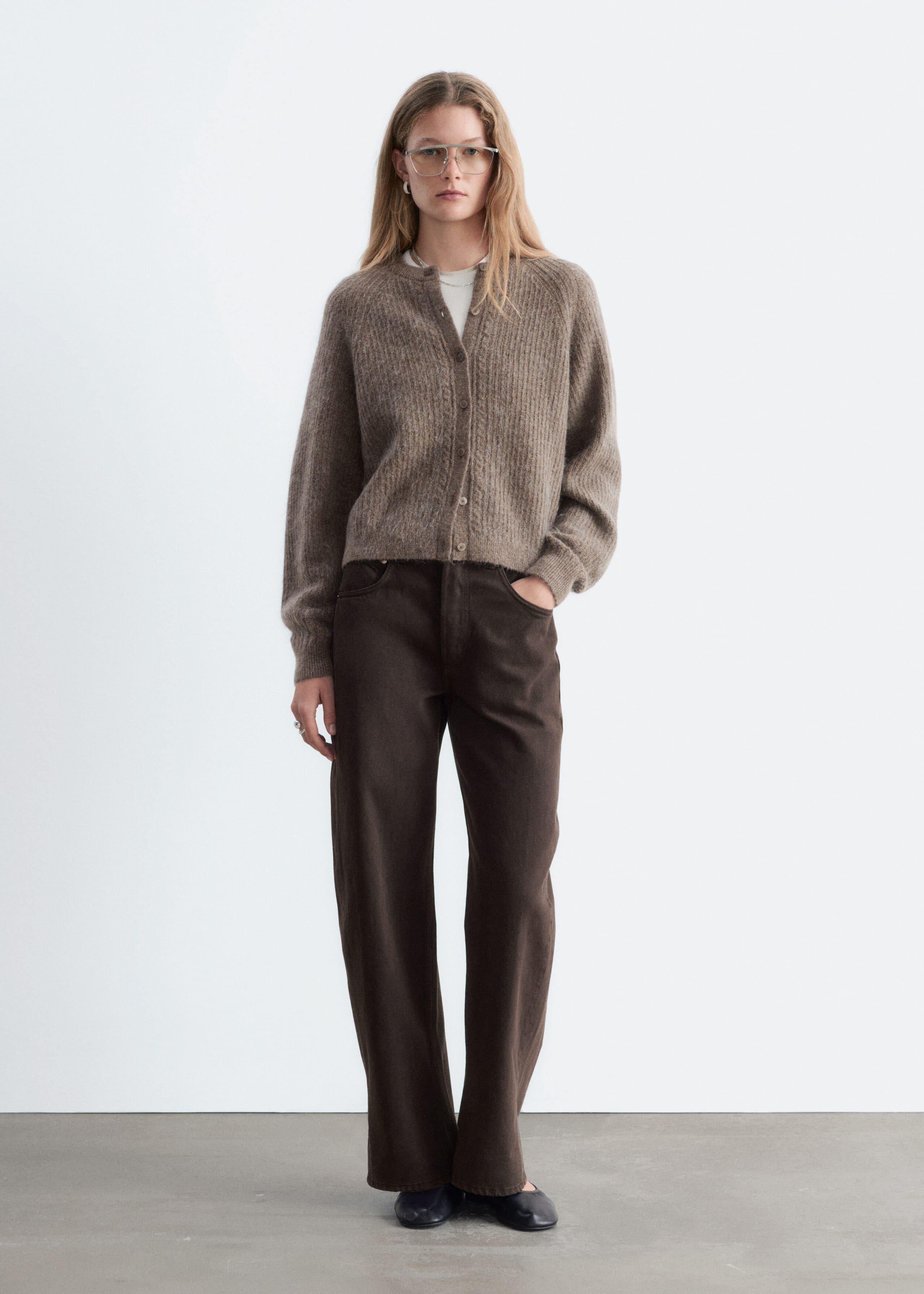 Mohair-Blend Cardigan - Dark Mole - Lookbook