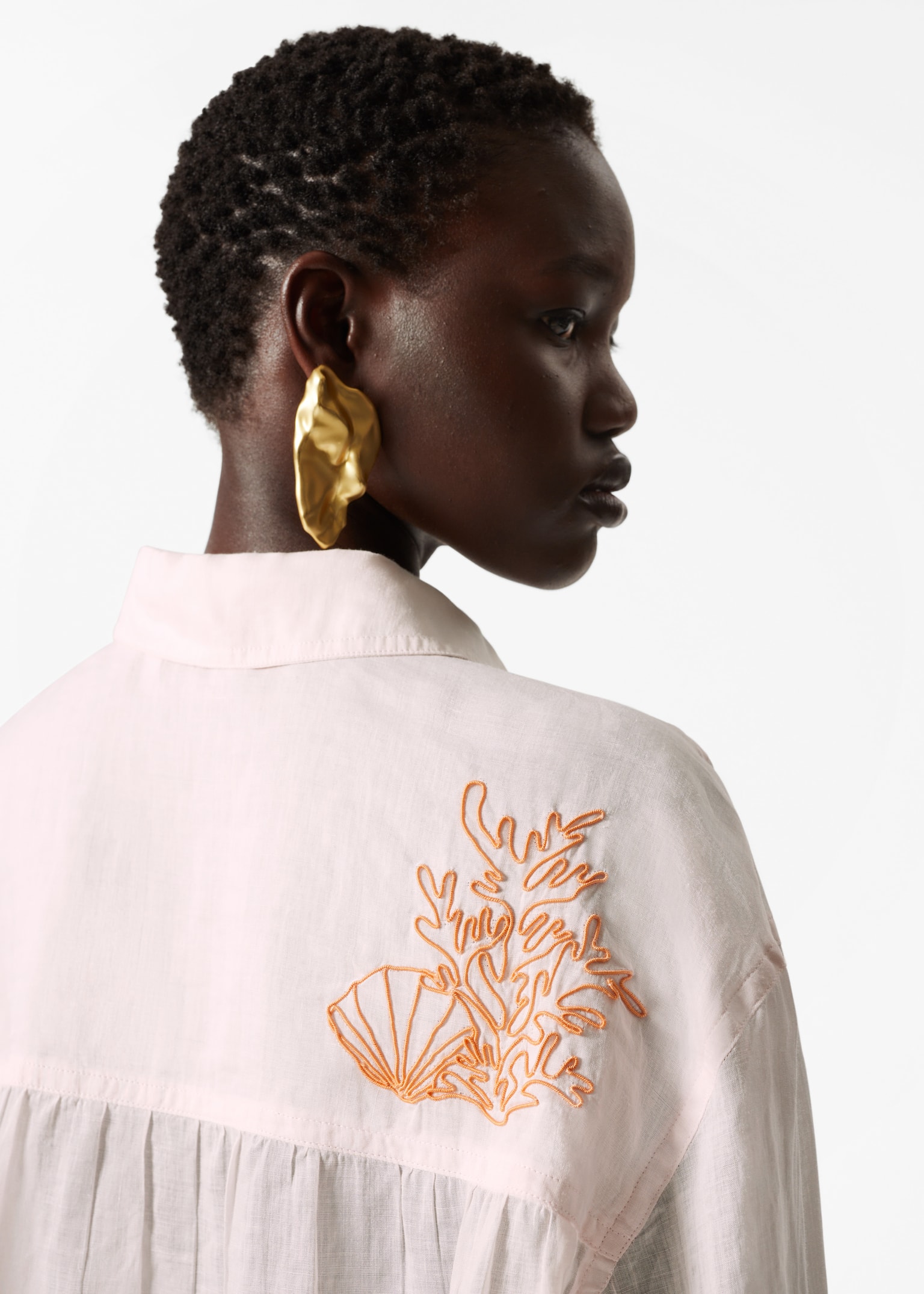 Boucles d’oreilles de forme oversize irrégulière - Doré - 3