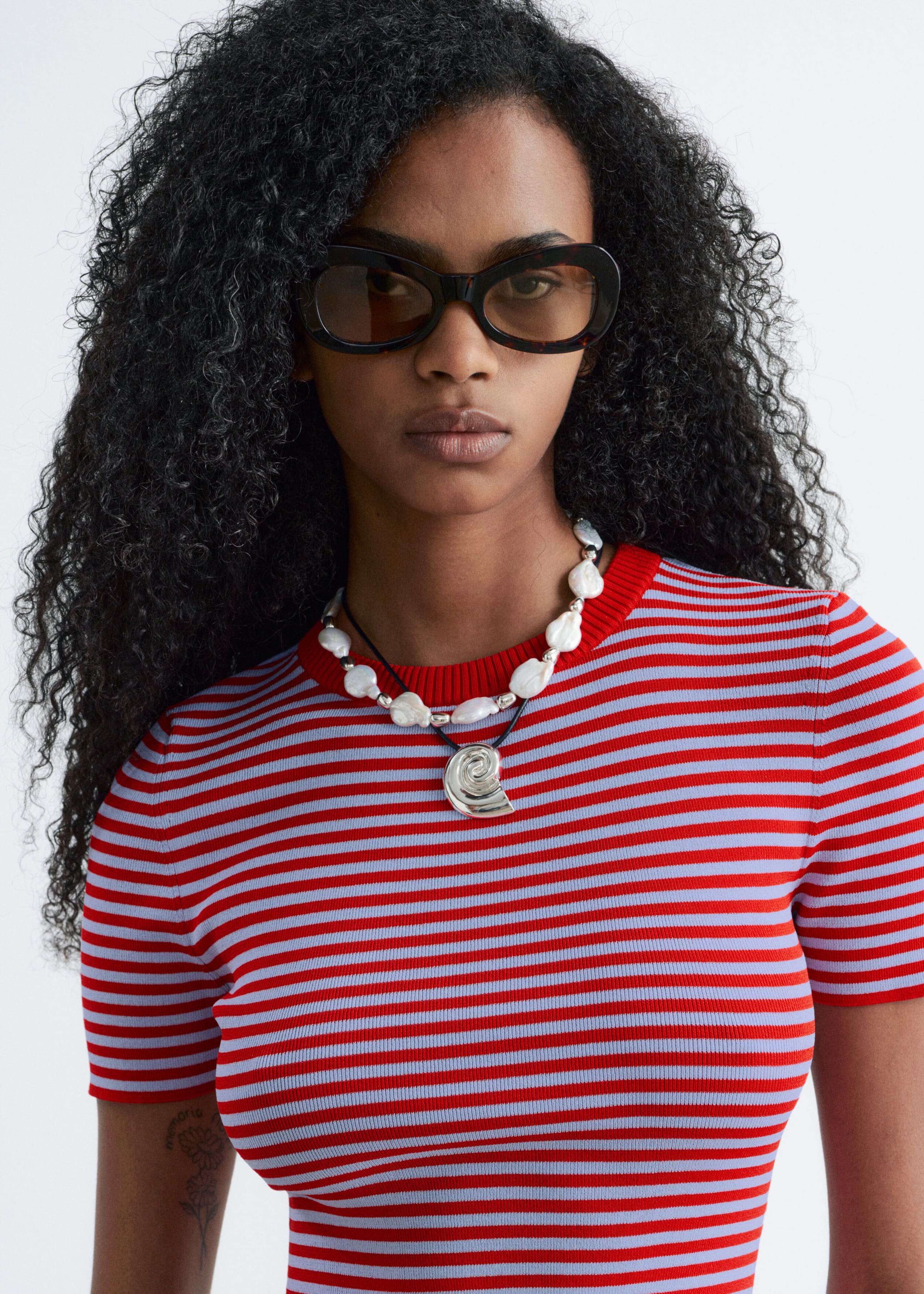 Chunky Freshwater Pearl Necklace - White/Silver - Lookbook