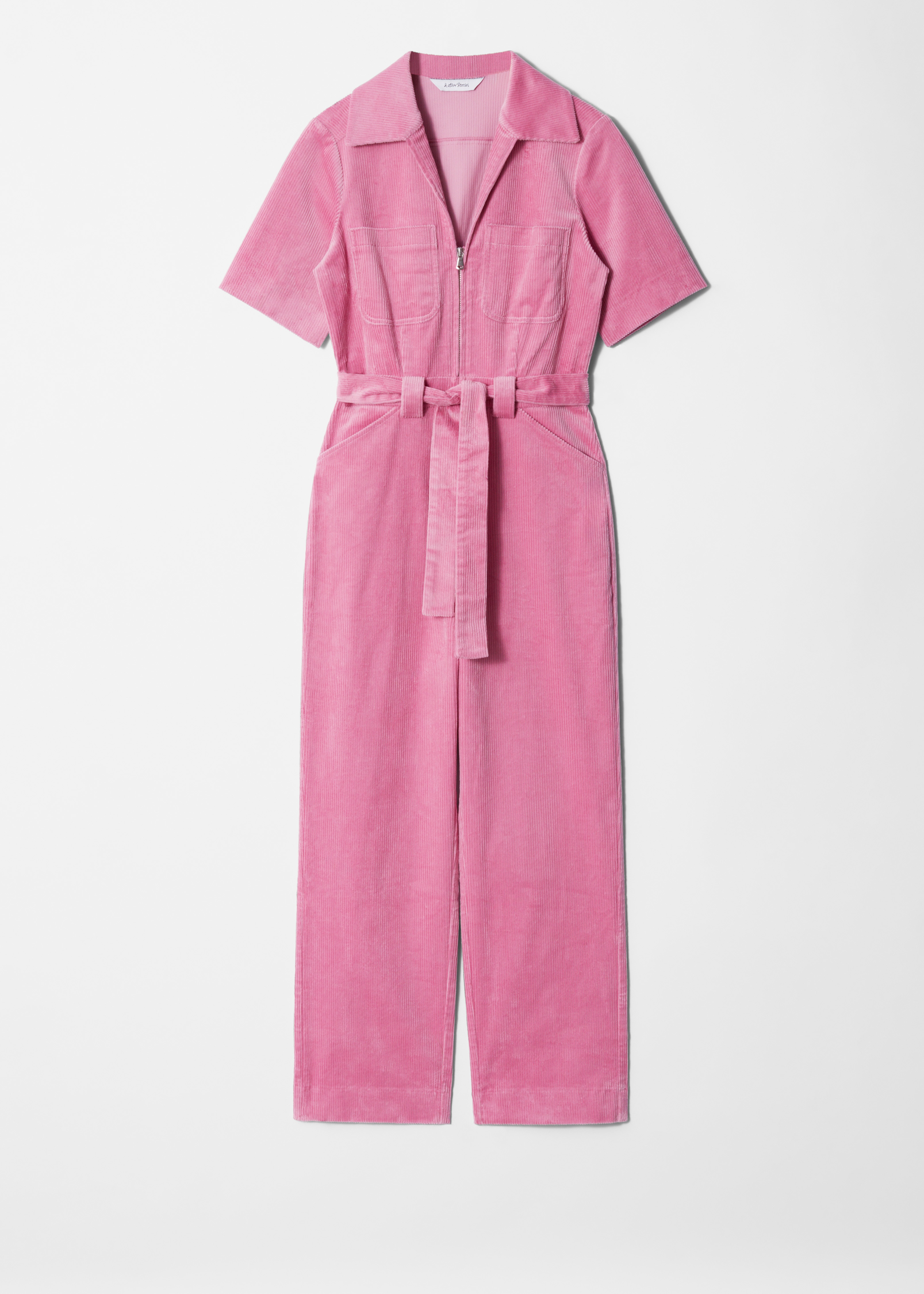 Ολόσωμη φόρμα από κοτλέ με ζώνη - Ροζ/Light Blue/Ανοιχτό Κίτρινο