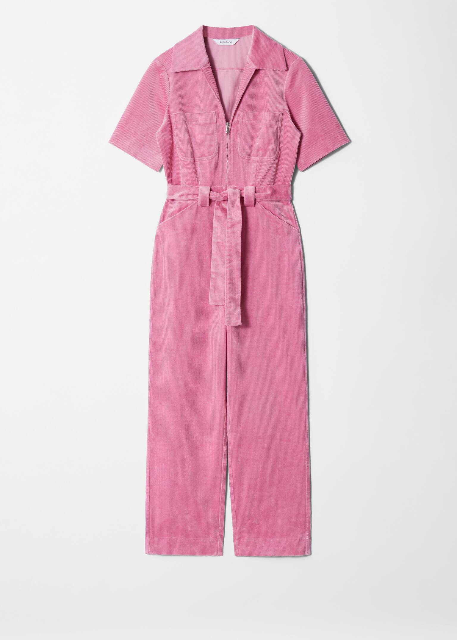 Salopetă din catifea reiată cu curea - Roz/Light Blue/Red/Dark Red/Galben deschis