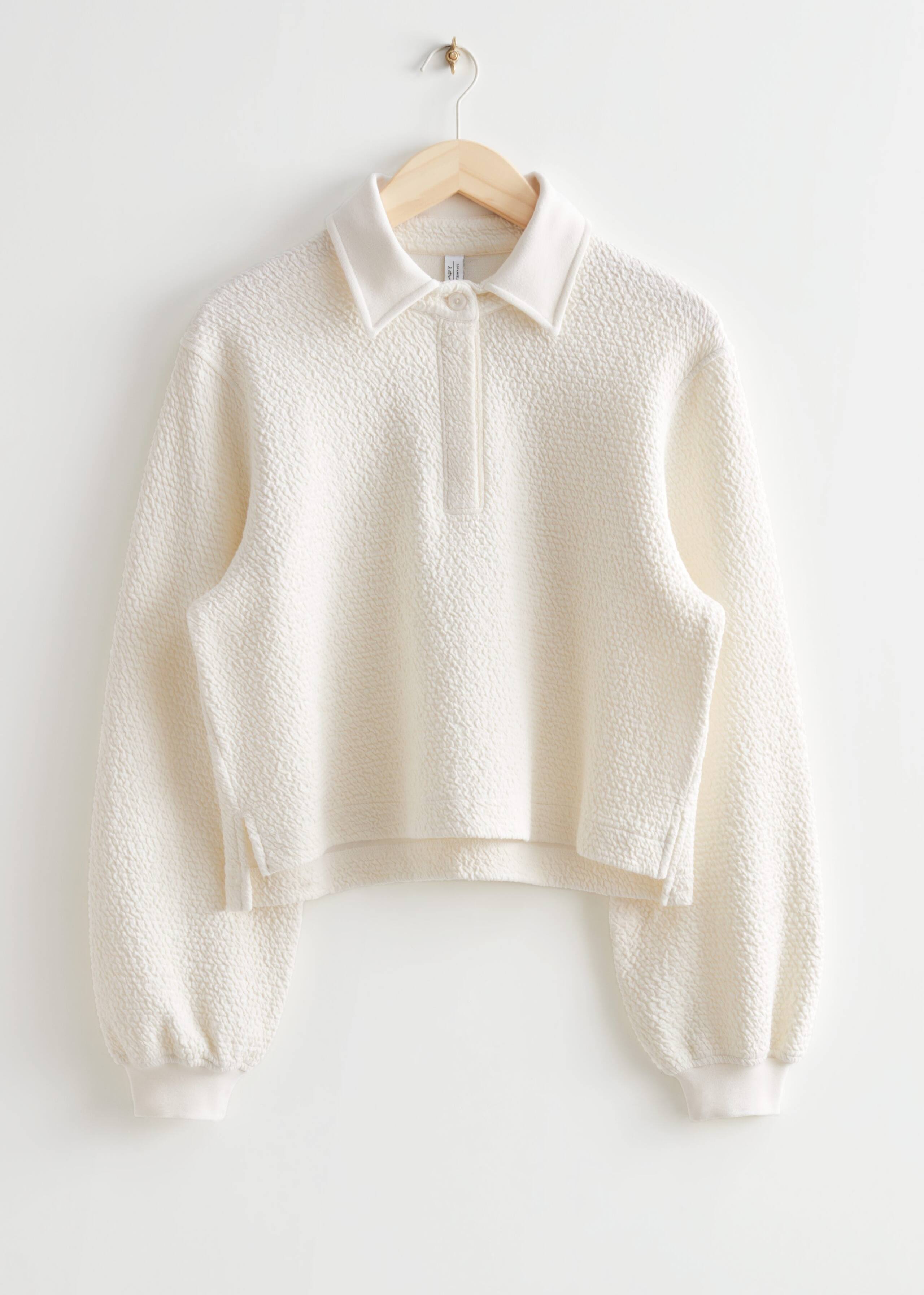 Textured Boxy Sweater - Khaki - Still Life