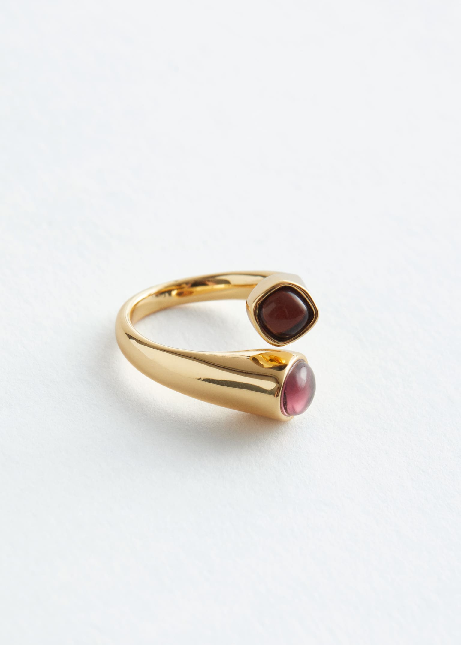 Wickelring mit Kristall - Gold/Silber