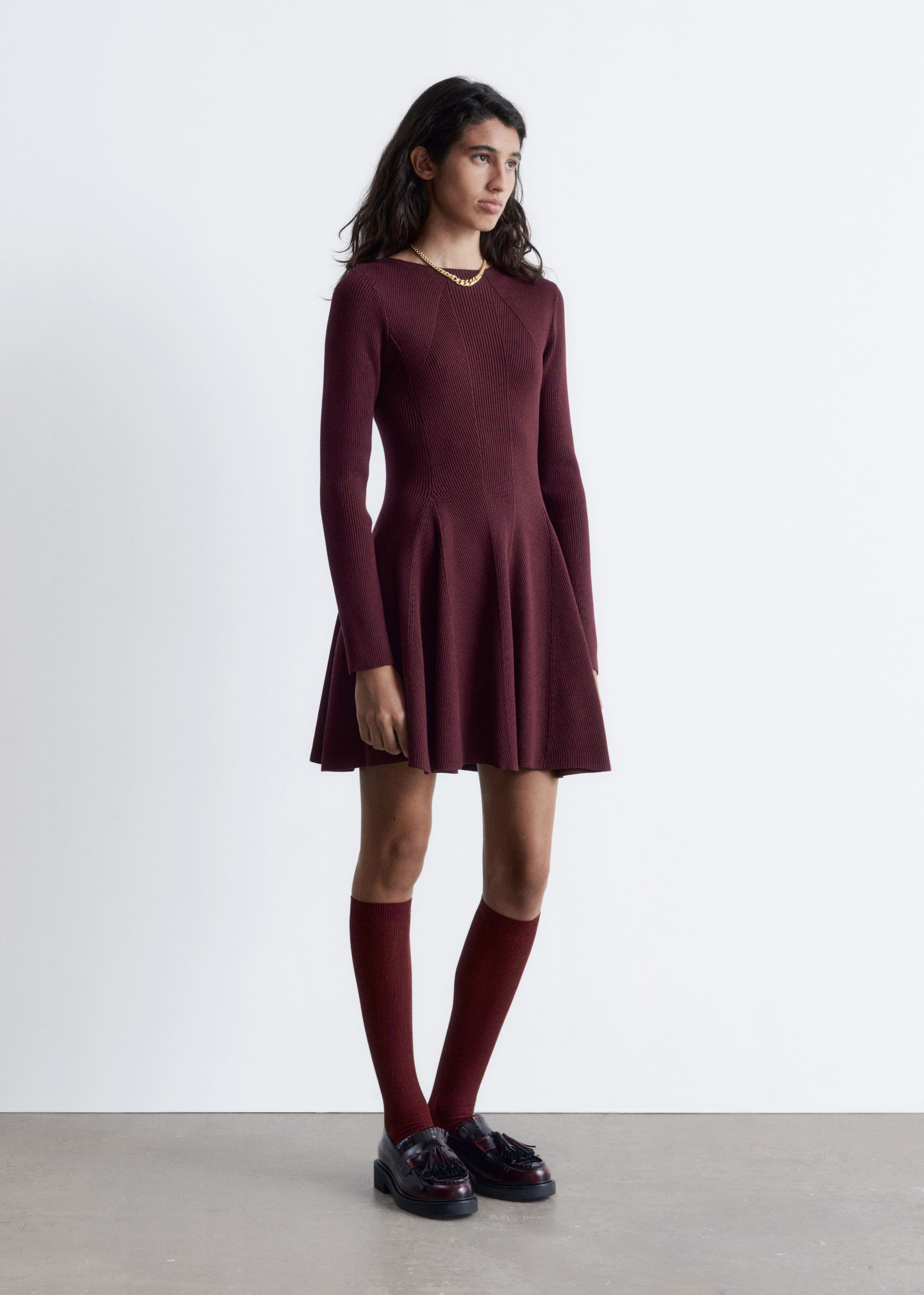 Image of Minivestido de punto de canalé