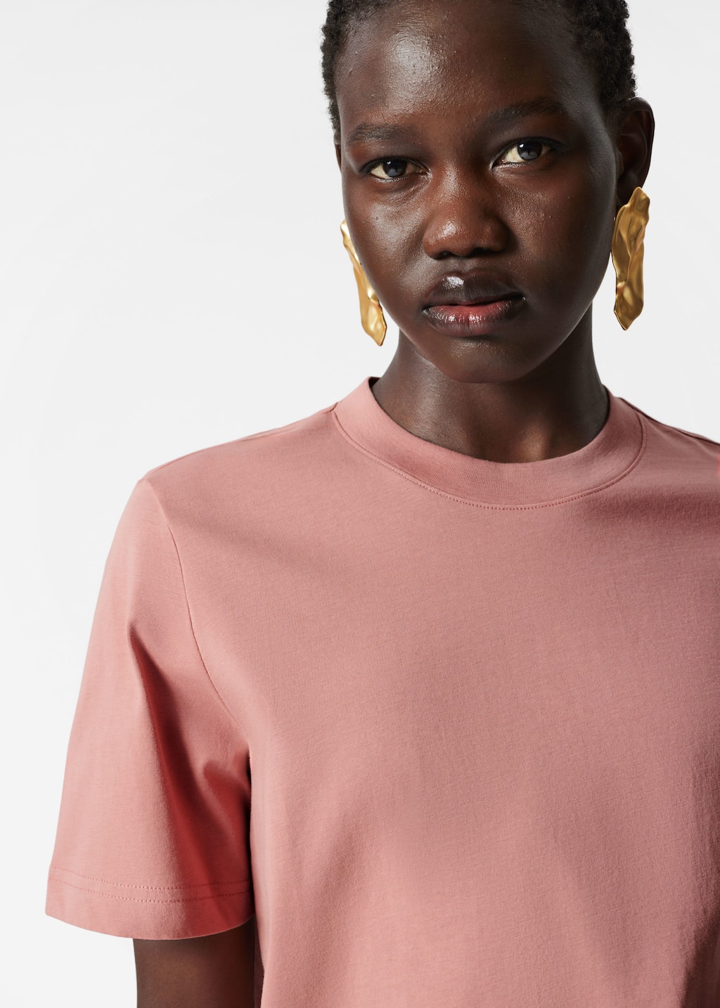 T-shirt à col ras du cou - Beige - Lookbook
