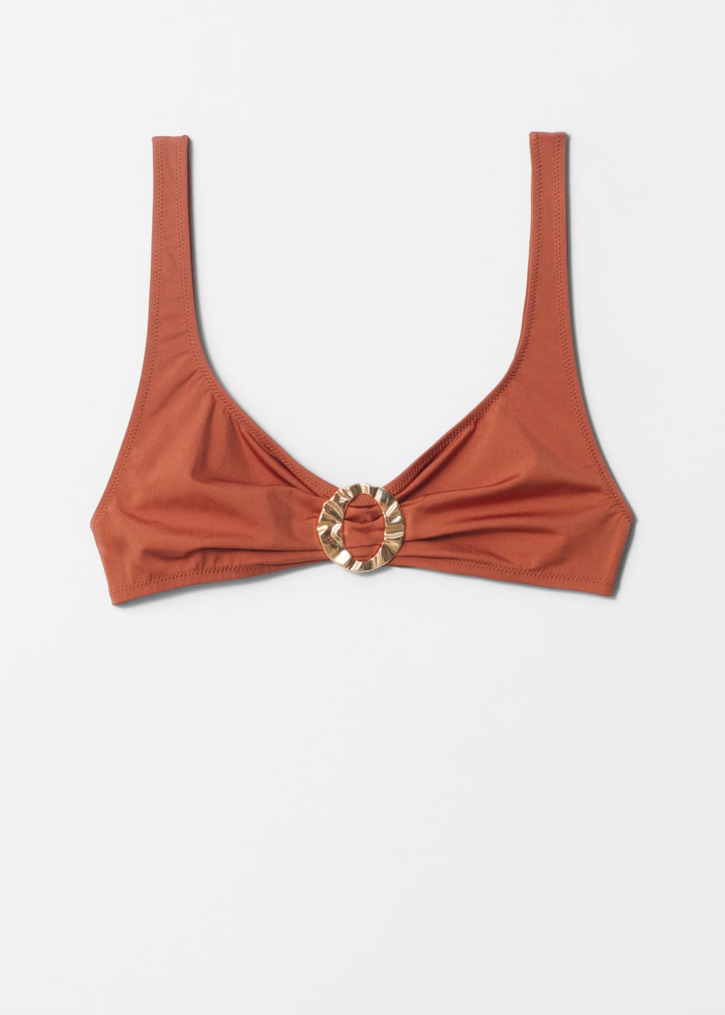 Image of Top de bikini de triángulo con detalle de hebilla
