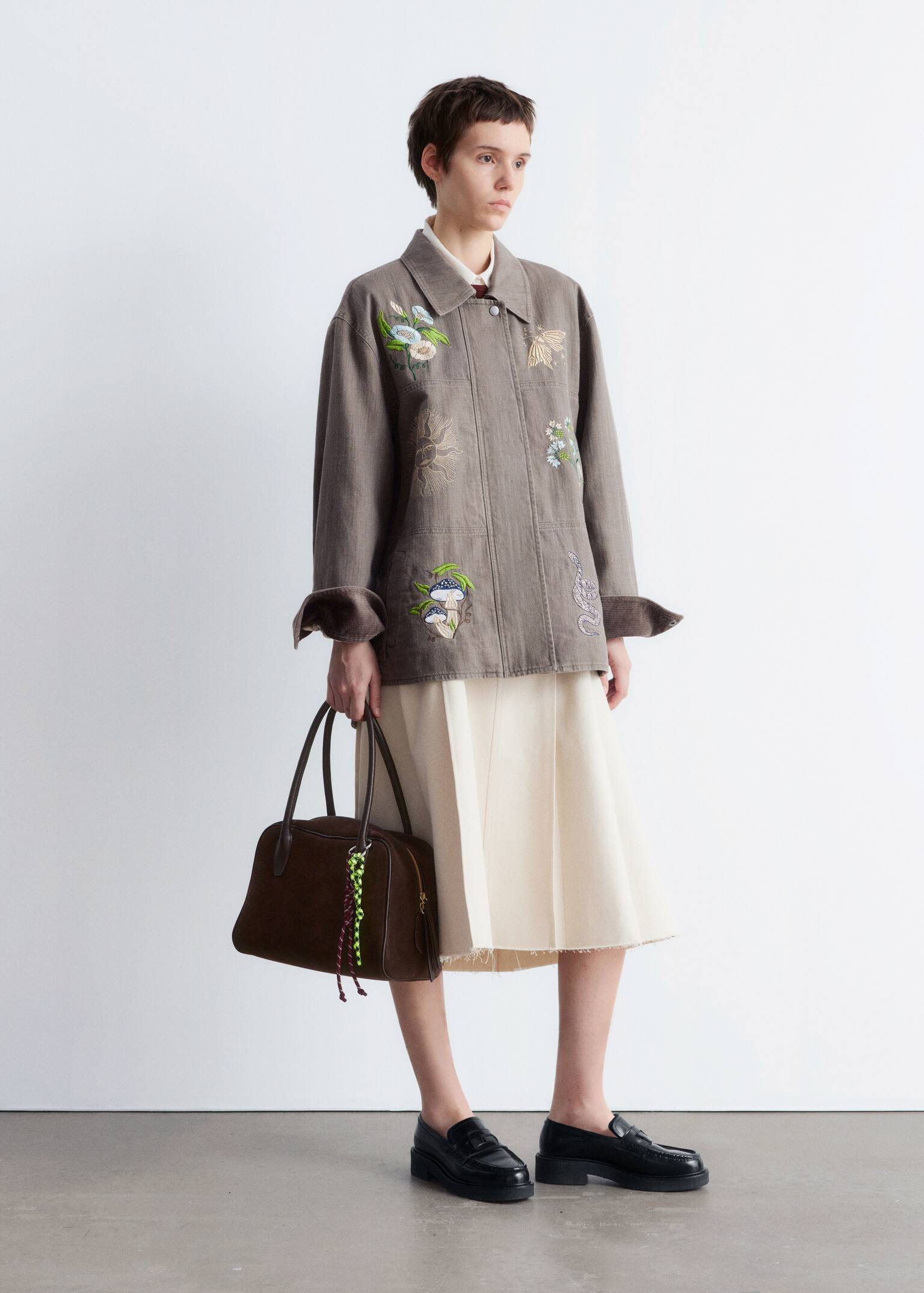 Embroidered Shirt Jacket - Mole/Embroidery - 10