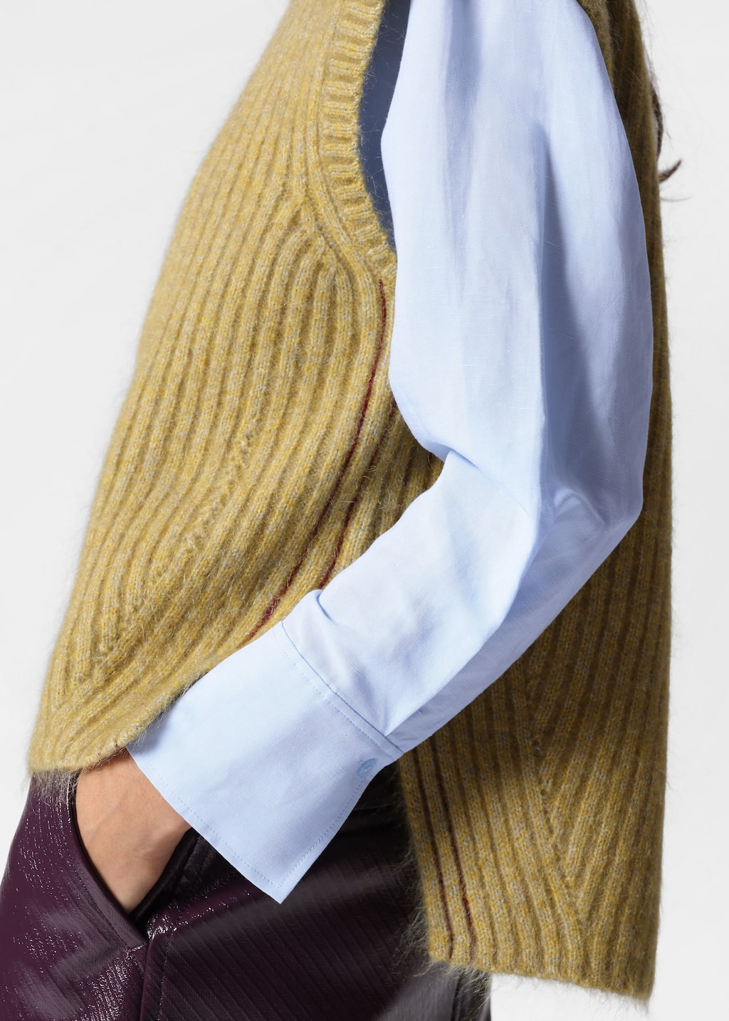 Image of Knitted Mohair-Blend V-Neck Vest