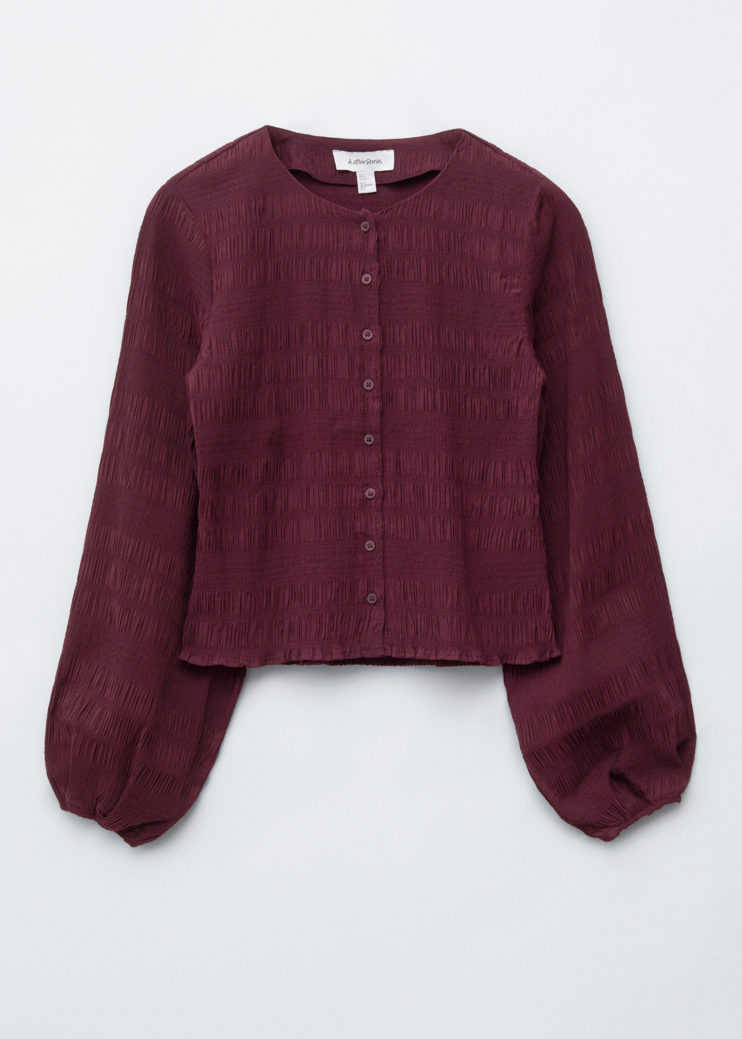 Smocked Balloon-Sleeve Top