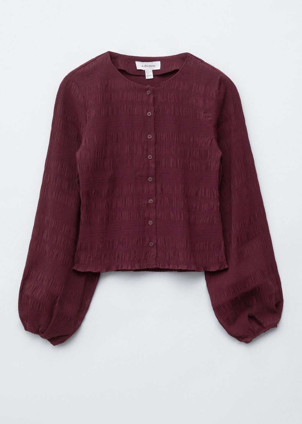 Image of Smocked Balloon-Sleeve Top