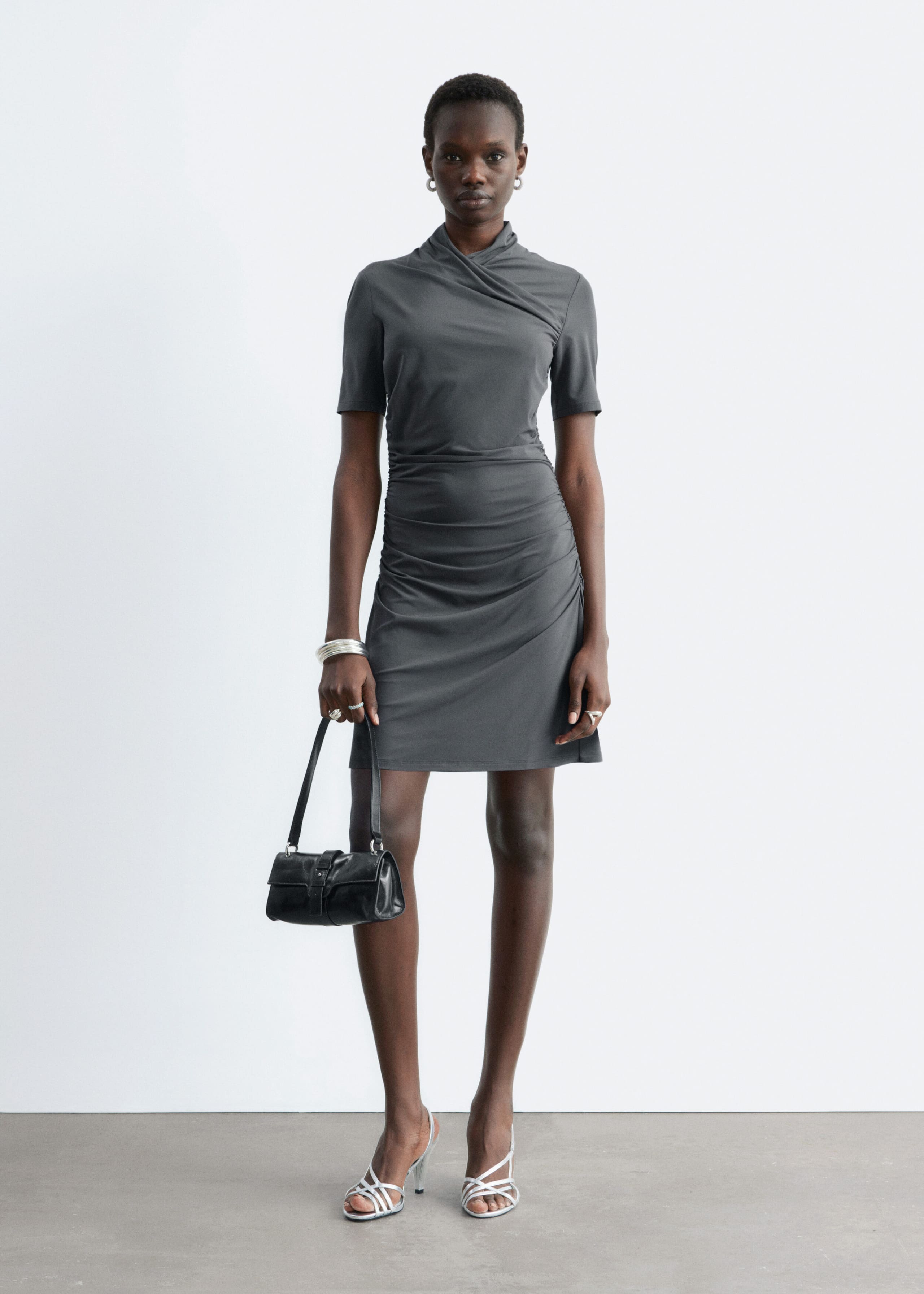 Image of Draped Wrap Mini Dress