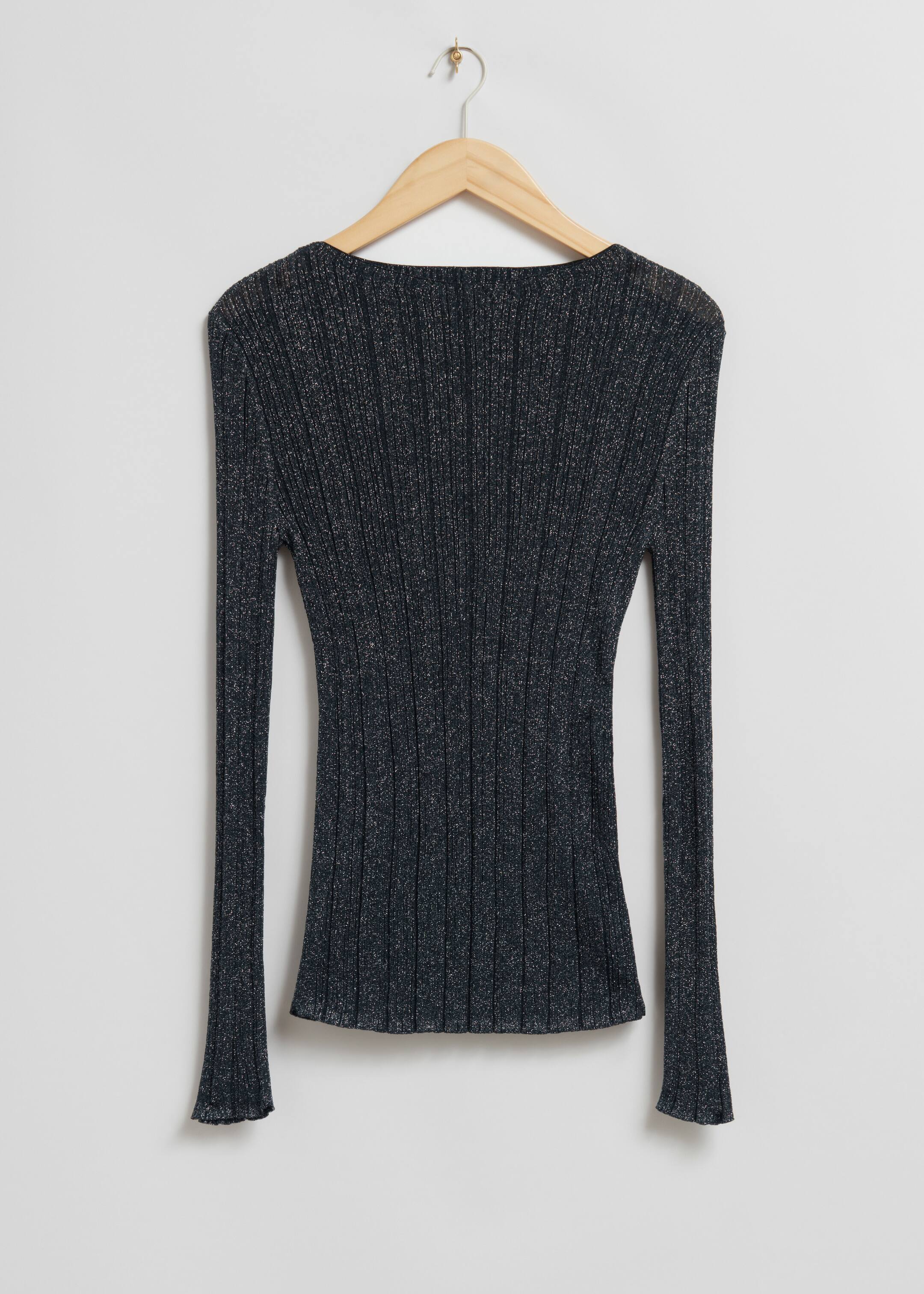 Größeres Bild ansehen: Geripptes Glitzeroberteil - Schwarz/Glitzernd - Ladies | H&M DE 1