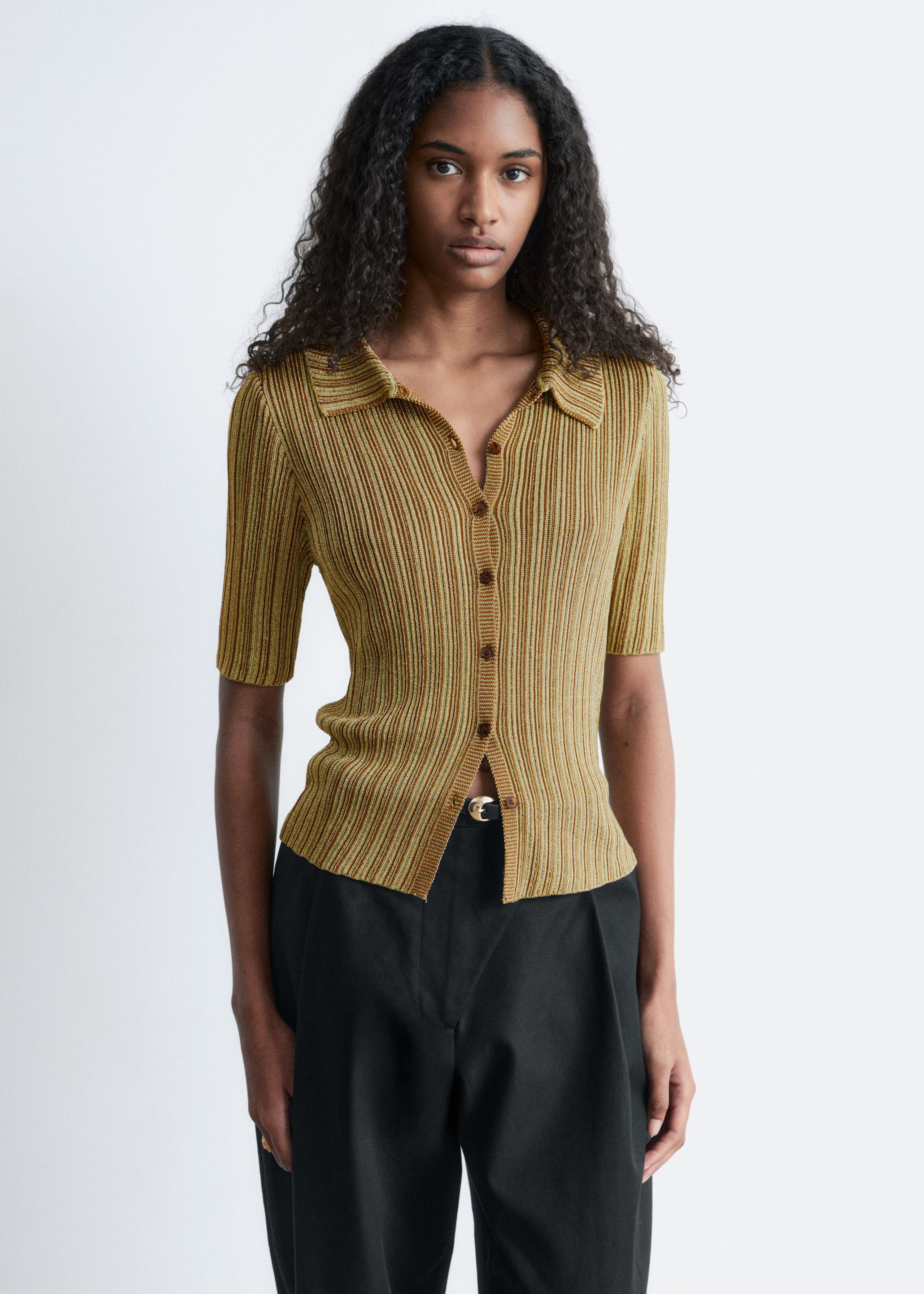 Image of Rib-Knit Lurex Top