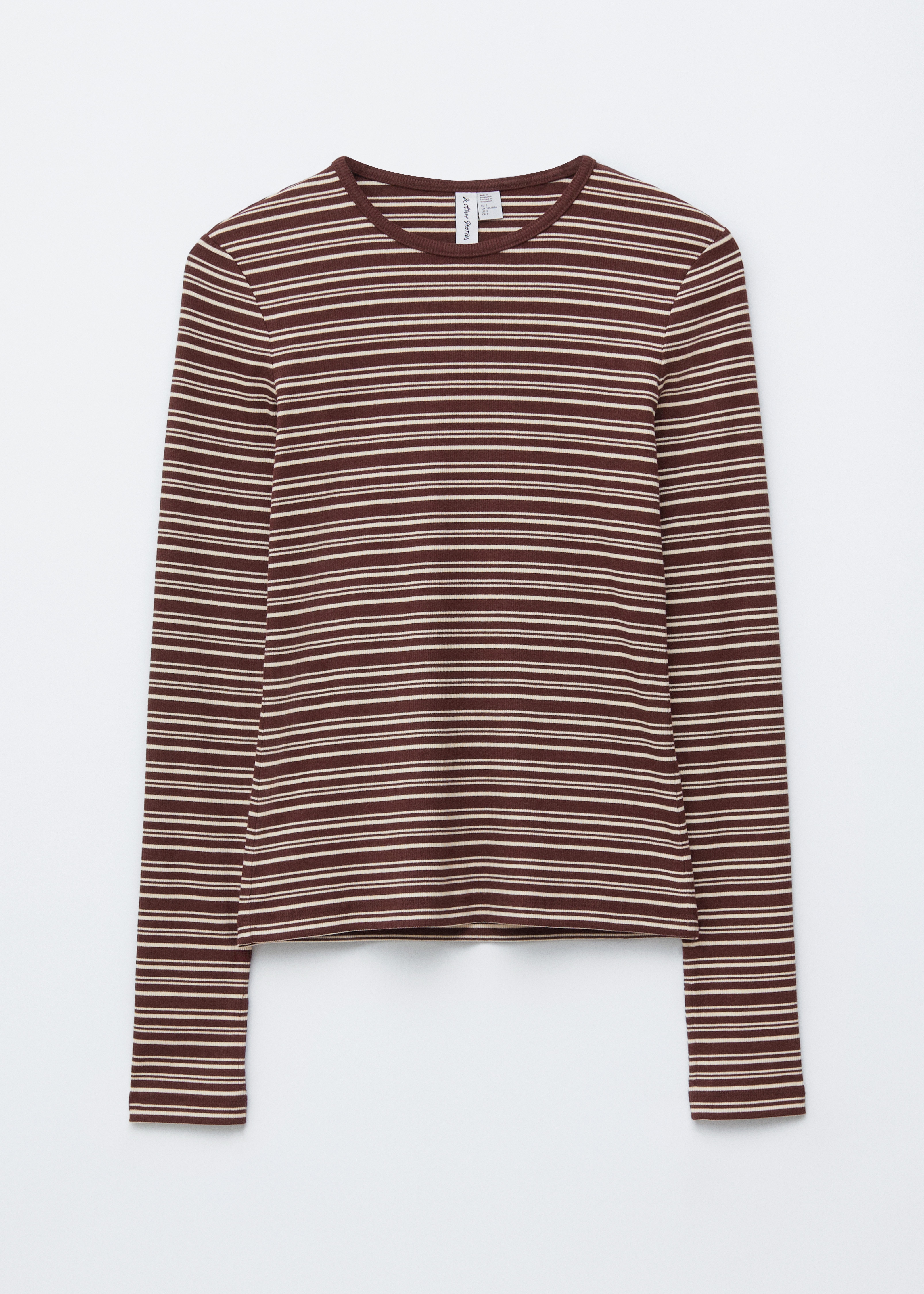 Maglia in jersey a maniche lunghe - Righe crema/marrone/Righe bianche/blu scuro