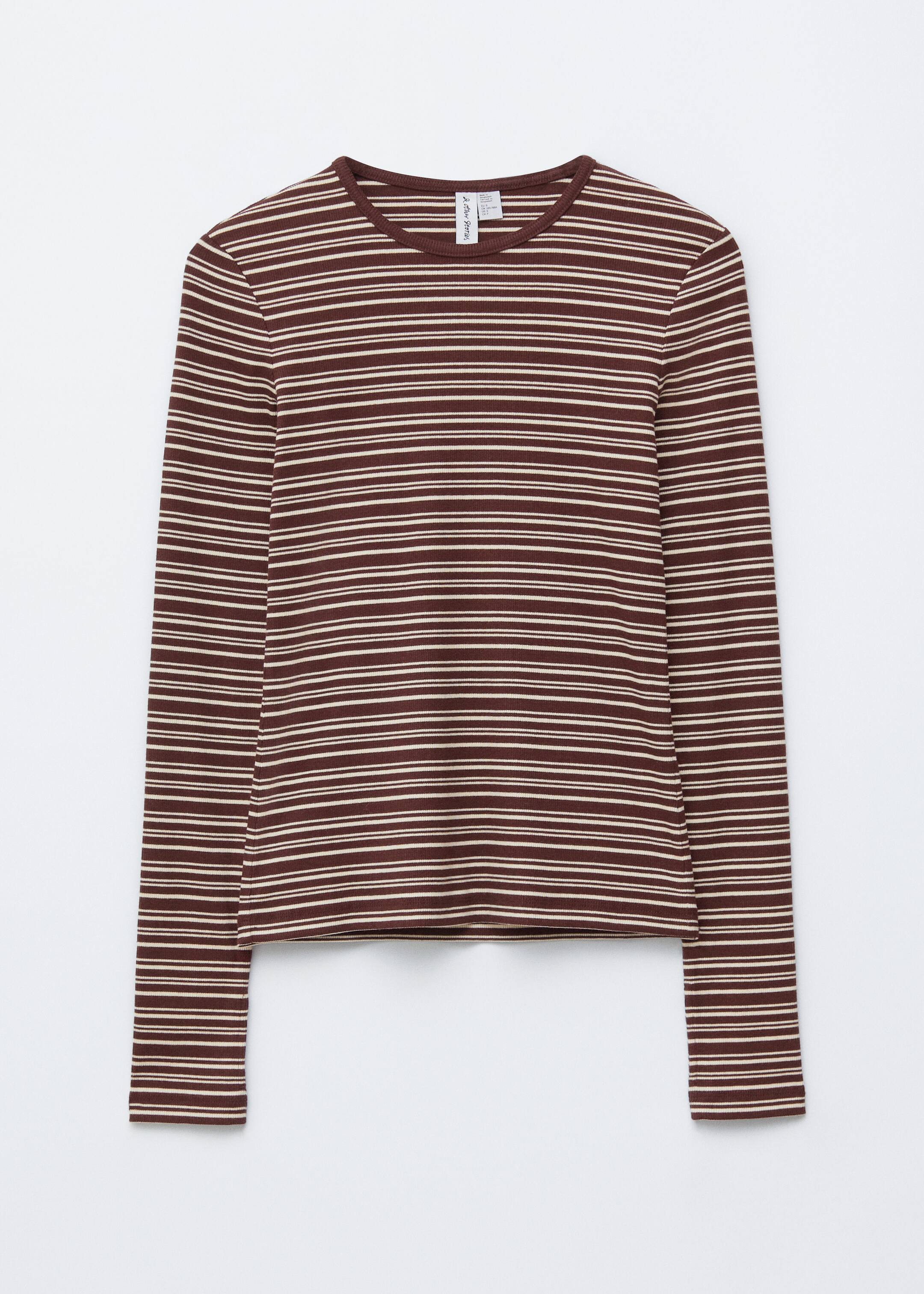 Grotere afbeelding bekijken: Jersey top met lange mouwen - Crème/bruine strepen - DAMES | H&M NL 6