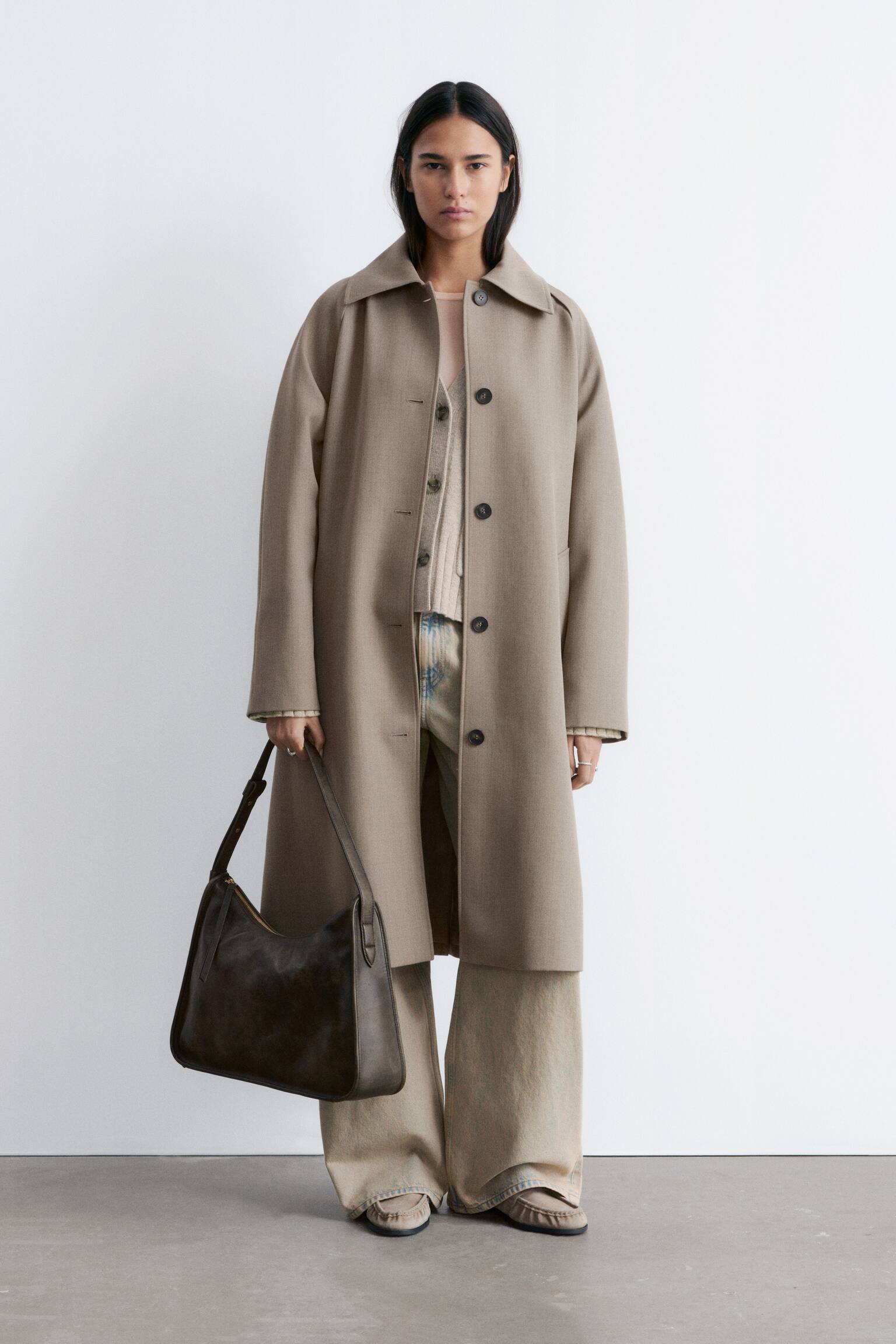 תיק נשיאה מעור - אפור כהה/שחור - 6