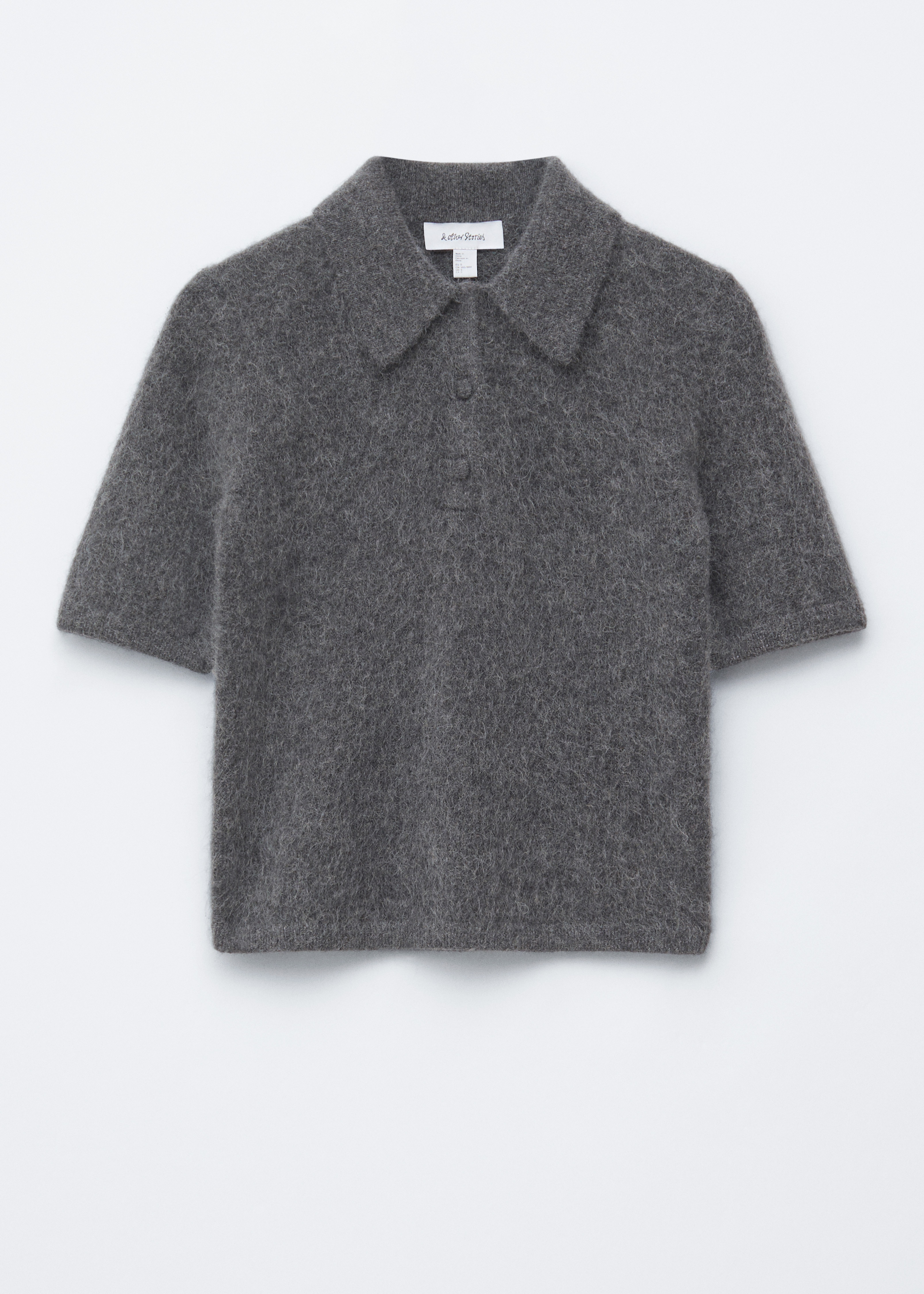 Polo in maglia spazzolata - Grigio scuro/Giallo chiaro/Marrone scuro