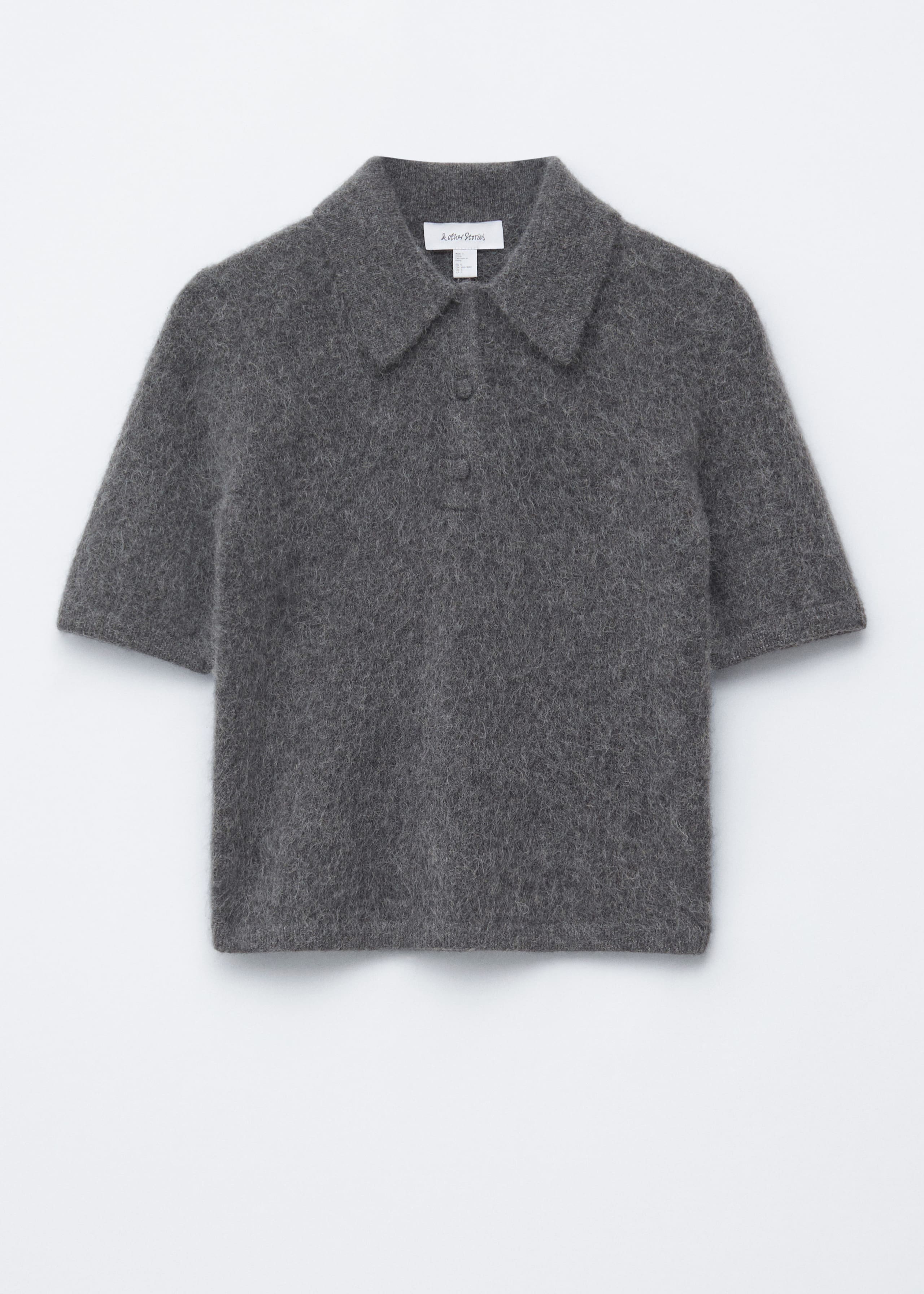 Image of Brushed Knit Polo T-Shirt