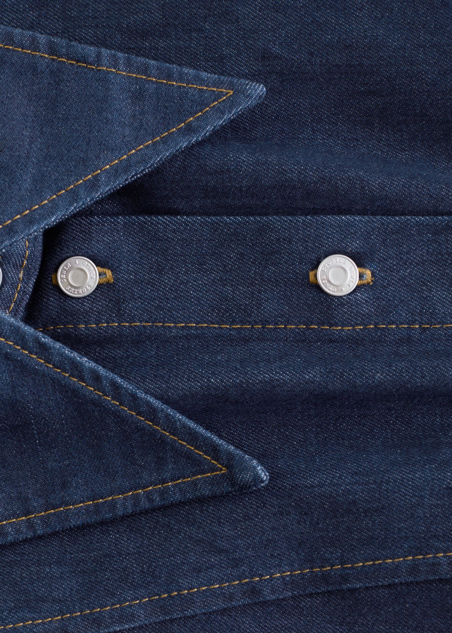 Košeľa z prešívaného denimu - Stredne modrá - 7