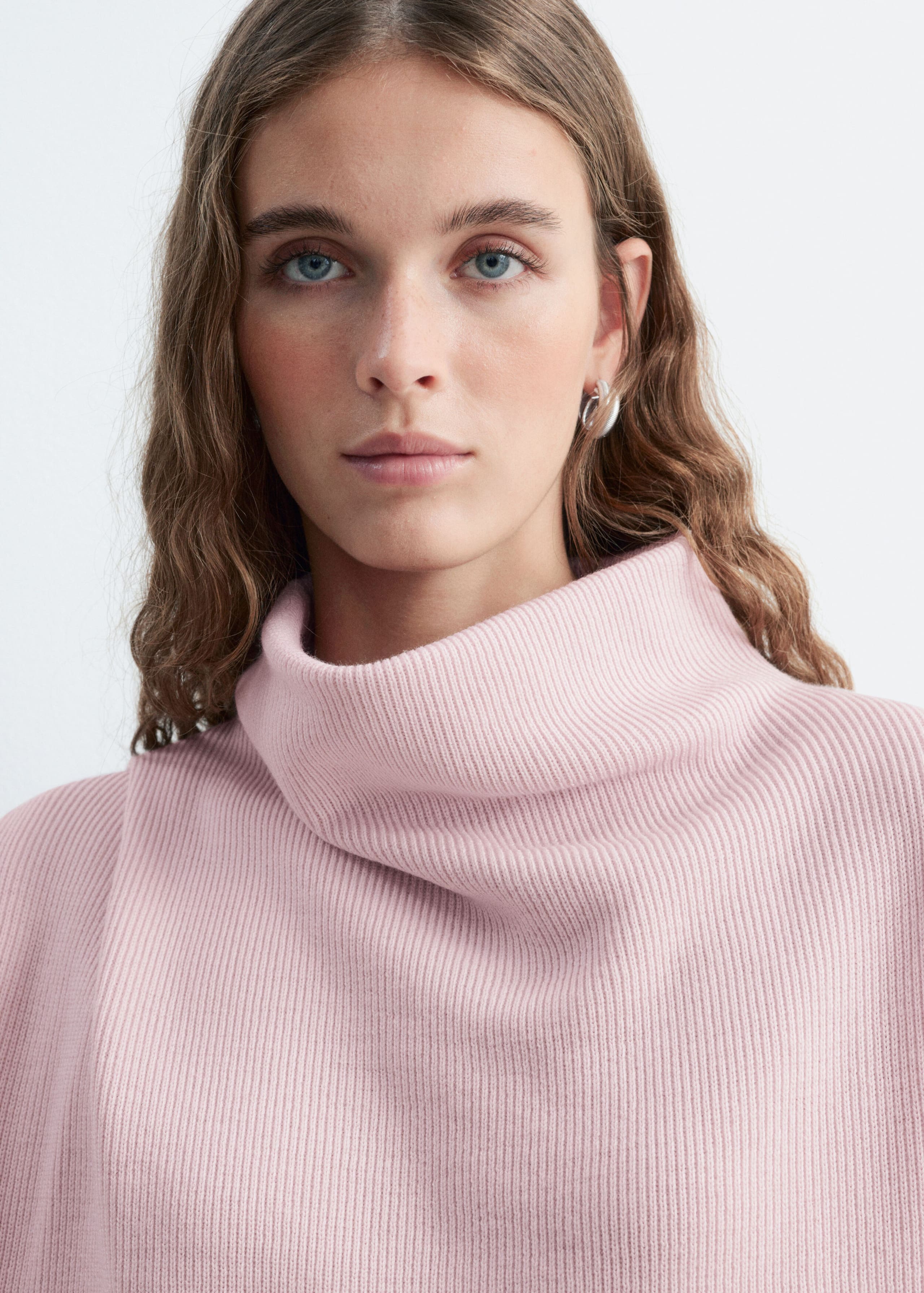 Pleat-Detail Wool Jumper - Light Pink - Lookbook
